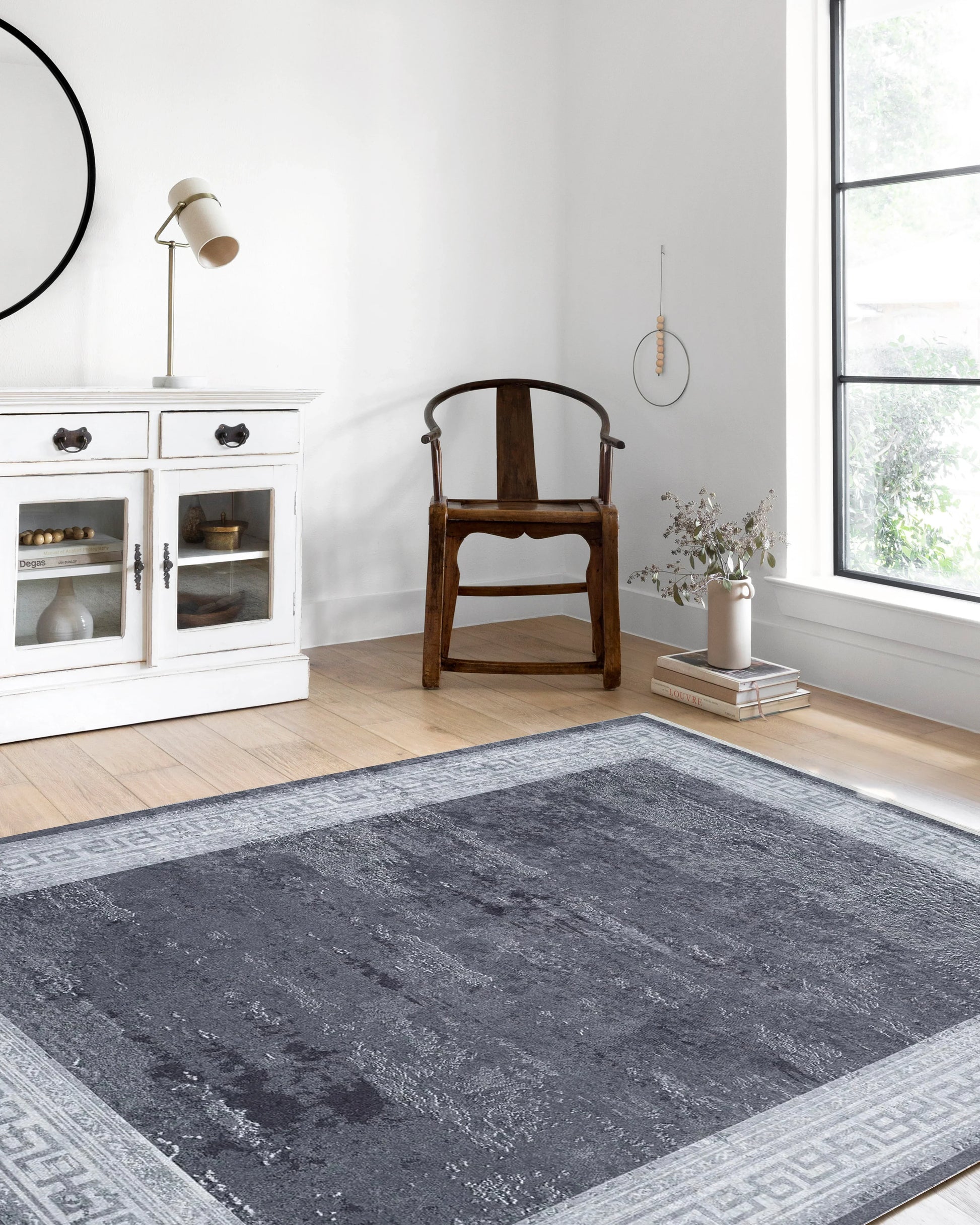 Mermer Gri Kenarlı Halı-Pera Halı