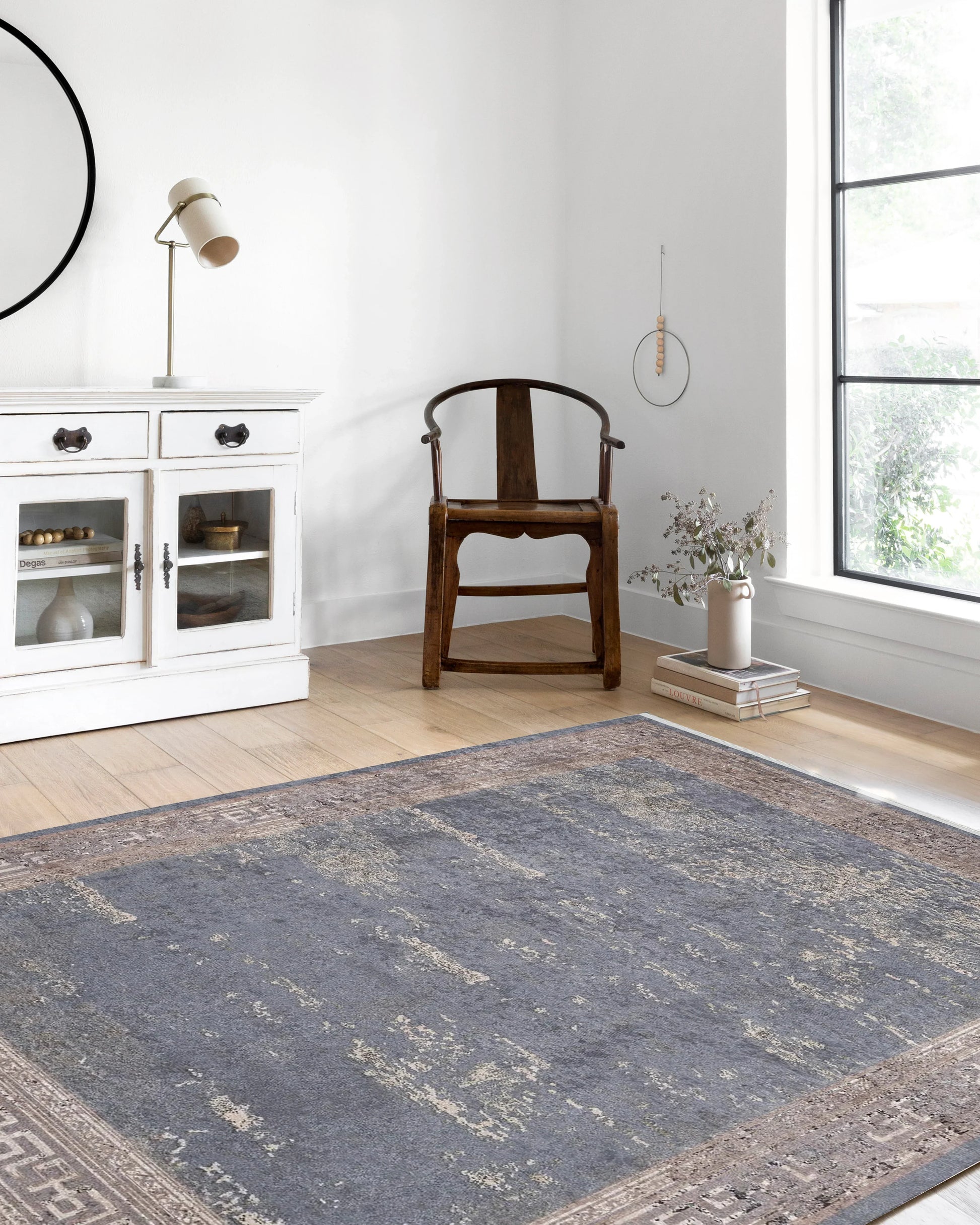 Mermer Kahverengi Gri Kenarlı Halı-Pera Halı