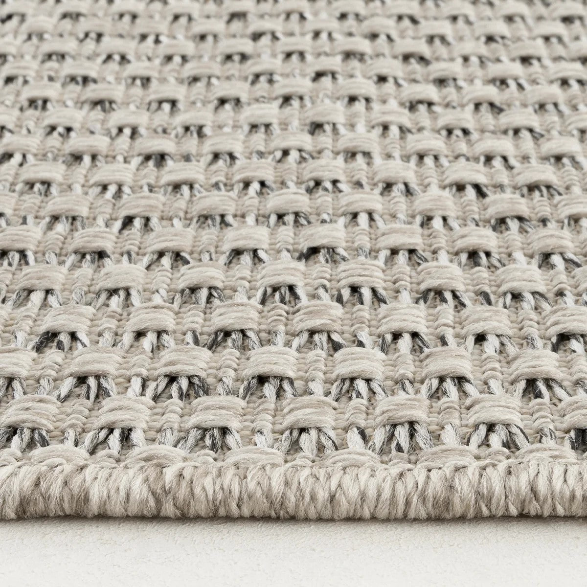 Düz Açık Gri Hasır Dokulu Modern Halı