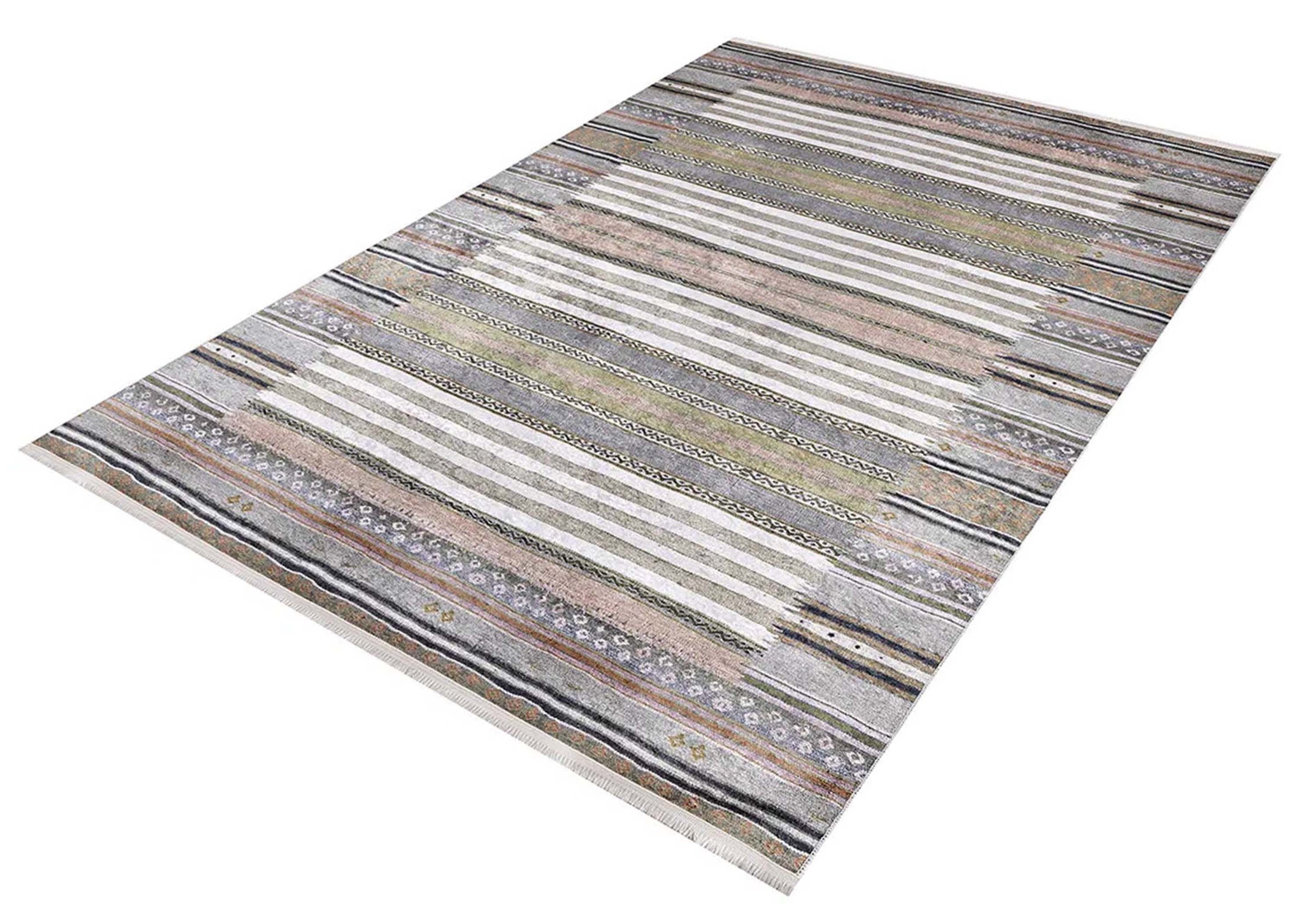 Renkli Çizgili Desenli Anadolu Kilim Halı - Pera Halı