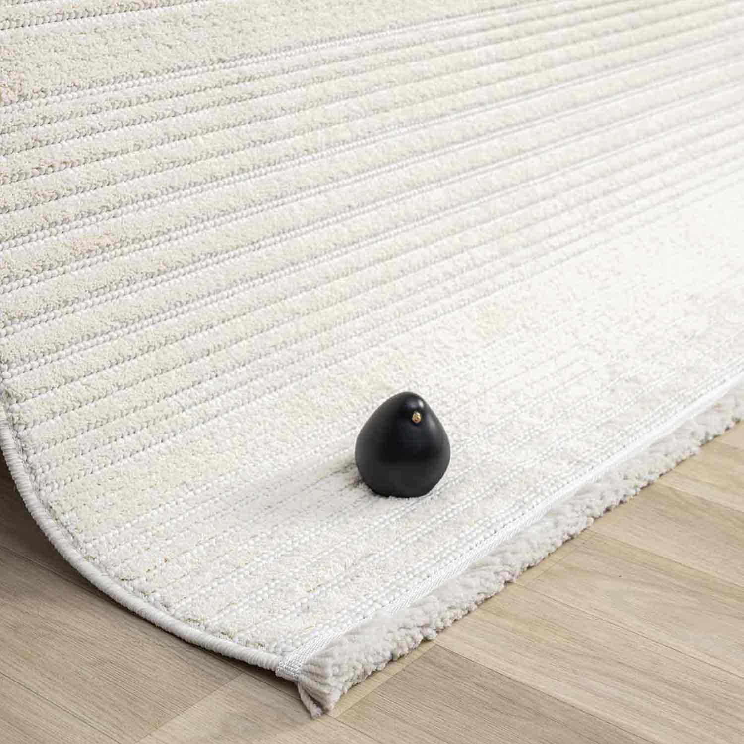 Minimalist Fitil Dokulu Kirli Krem Halısı-Pera Halı