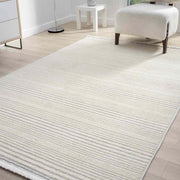 Minimalist Fitil Dokulu Kirli Krem Halısı-Pera Halı