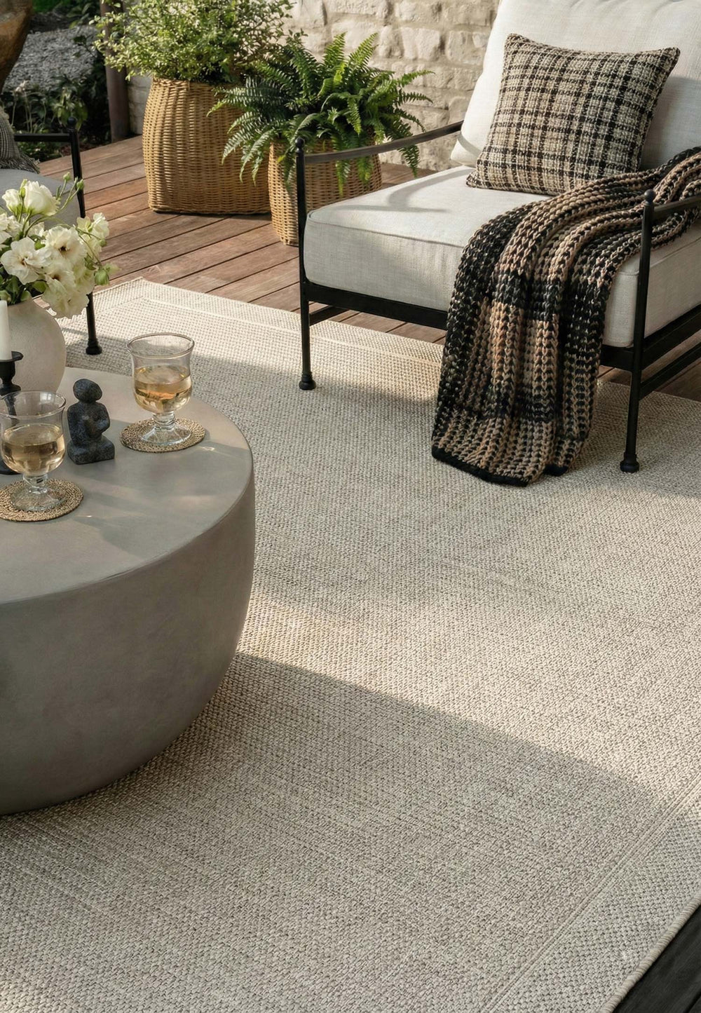 Minimalist Krem Beyaz Sisal Halı