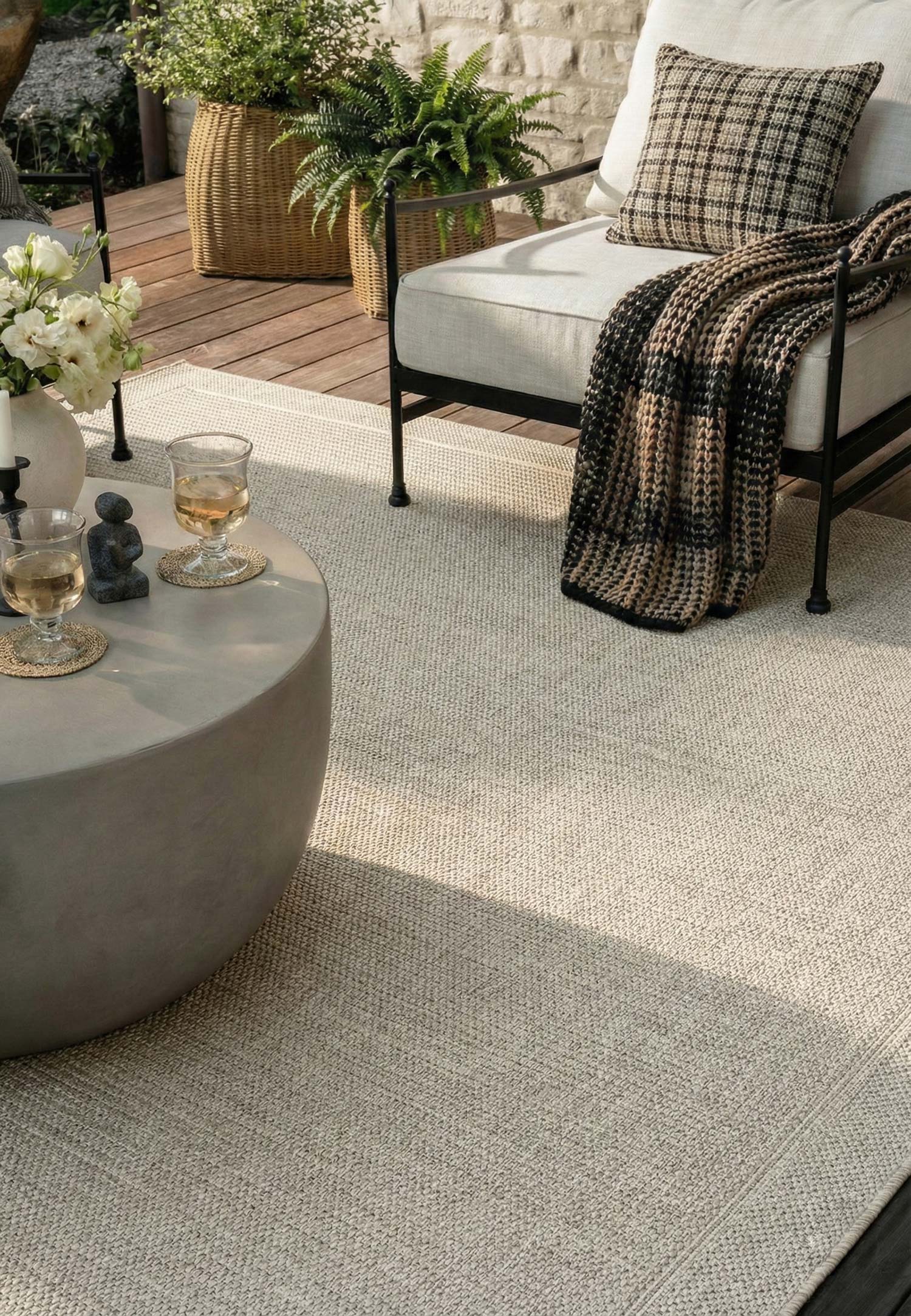 Minimalist Krem Beyaz Sisal Halı