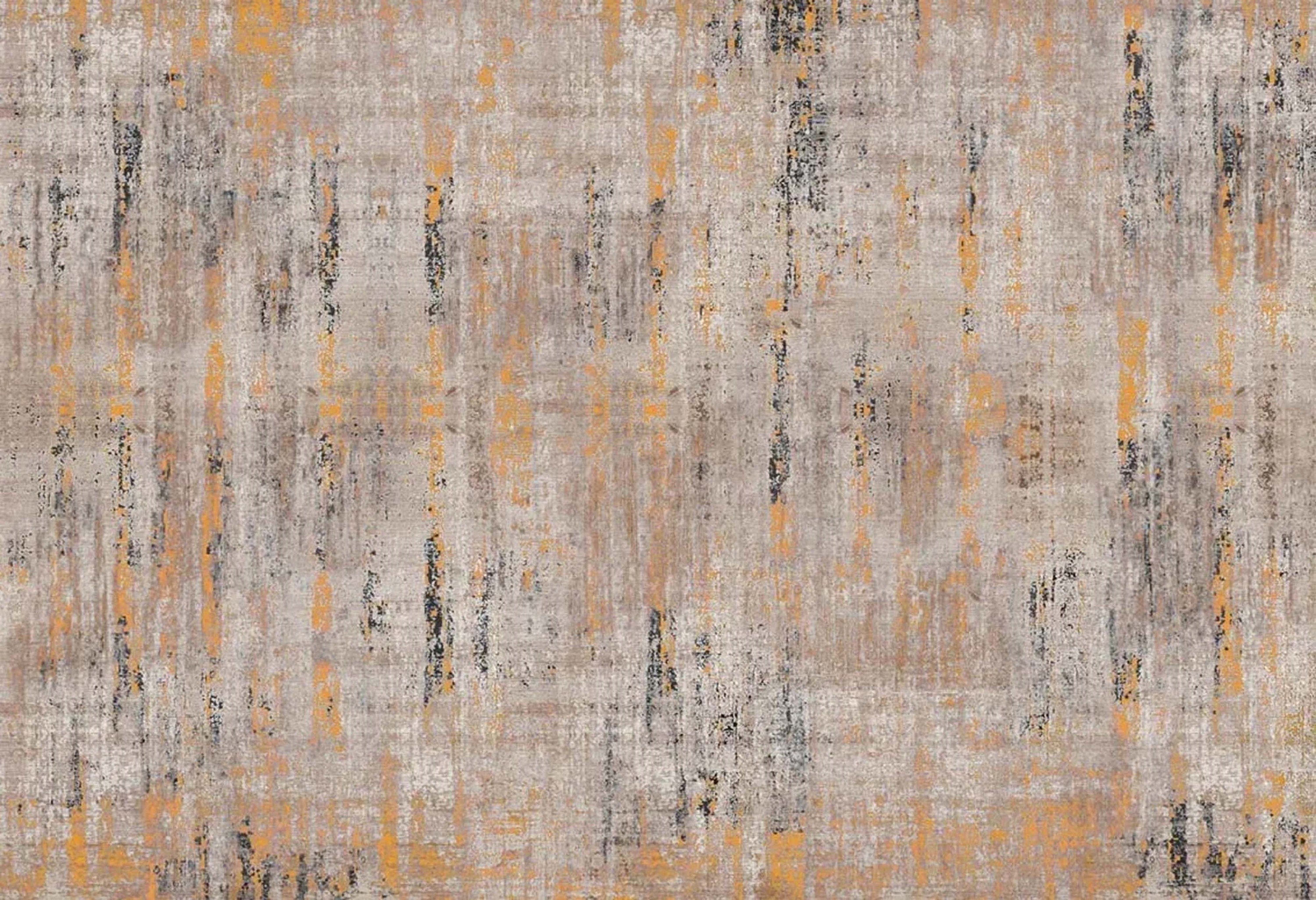 Abstract Desenli Turuncu Bej Modern Halı - Pera Halı