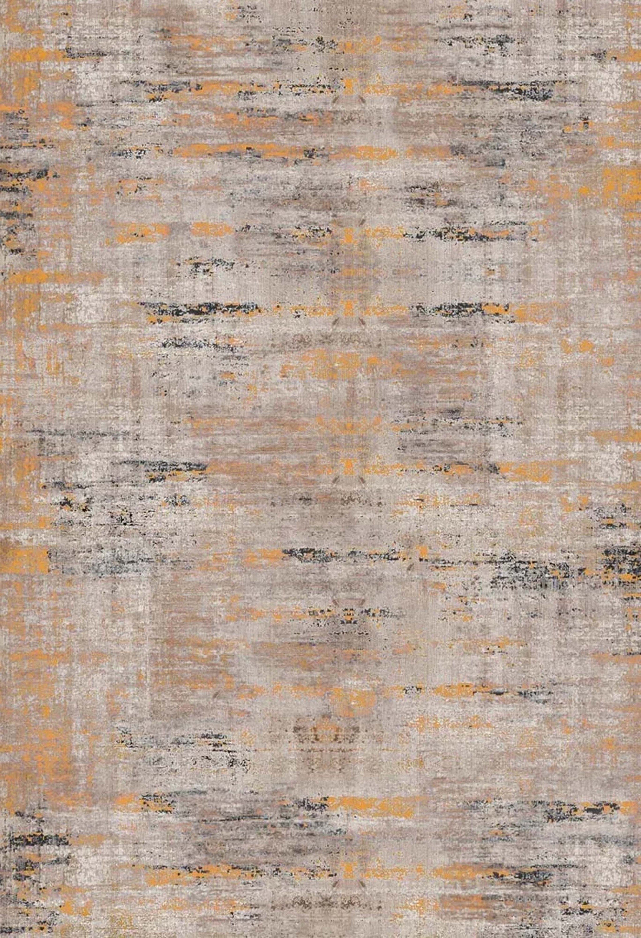 Abstract Desenli Turuncu Bej Modern Halı - Pera Halı