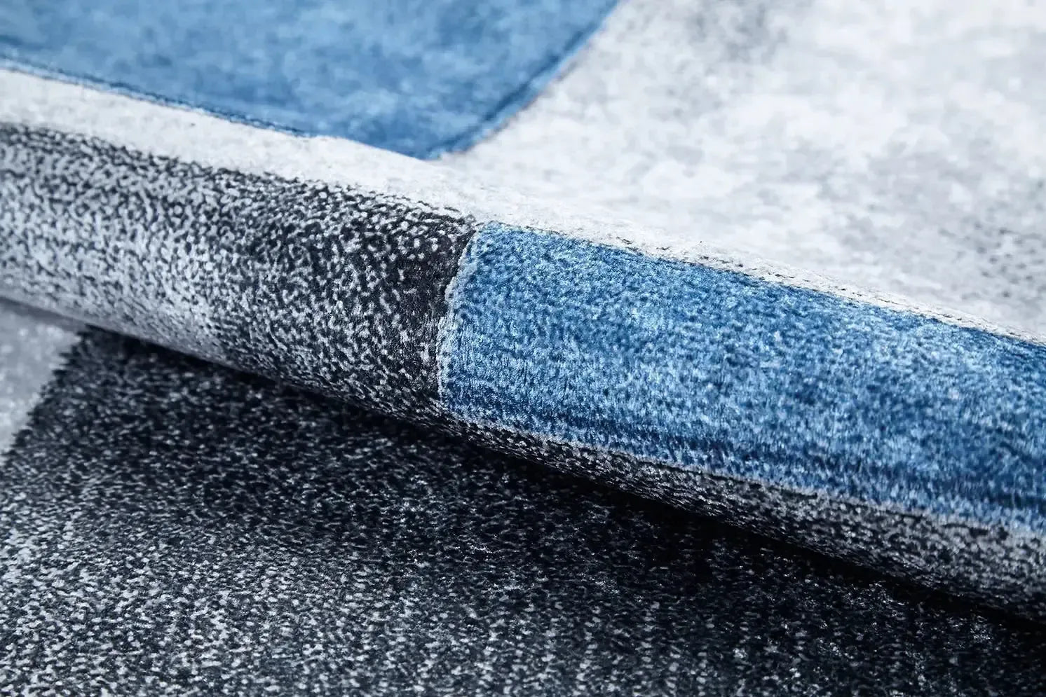 Modern Geometrik Gri Mavi Halı-Pera Halı