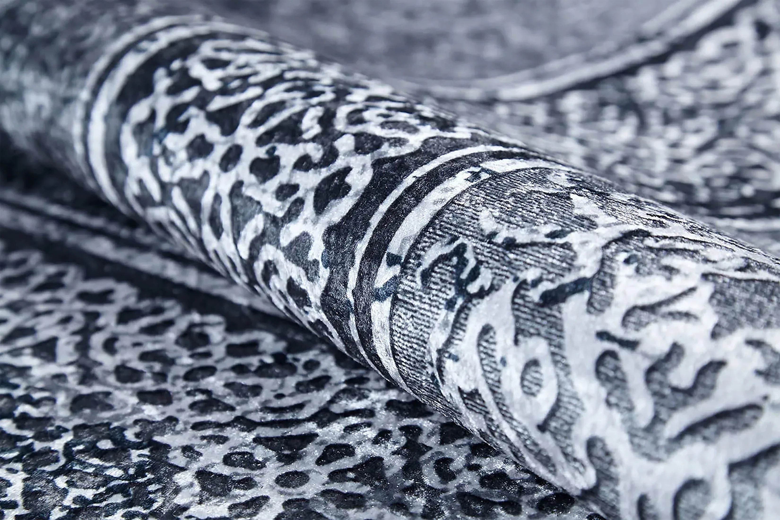 Modern Gri Bordürlü Yıkanabilir Halı-Pera Halı