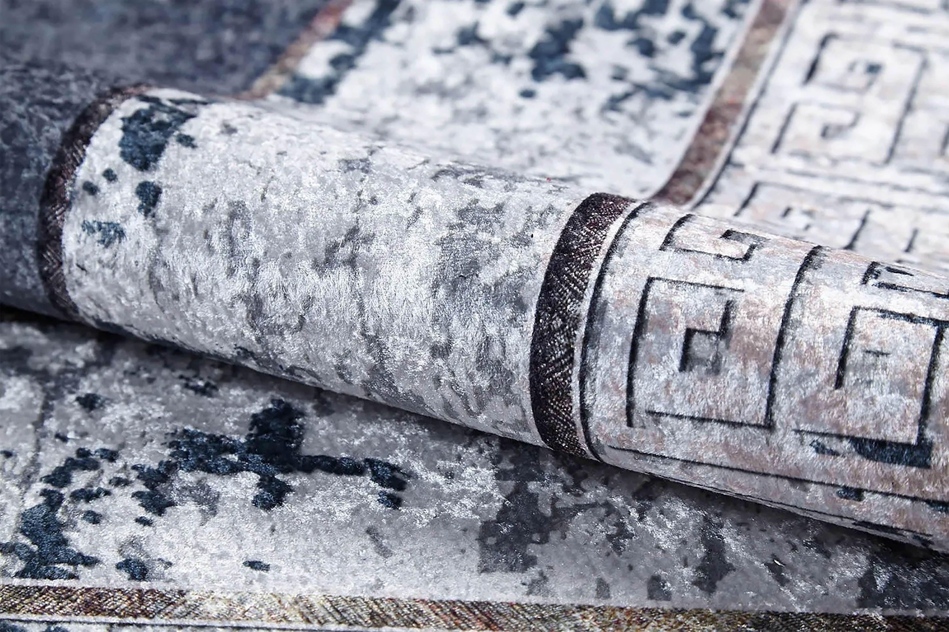 Modern Gri Yunan Anahtar Halı-Pera Halı