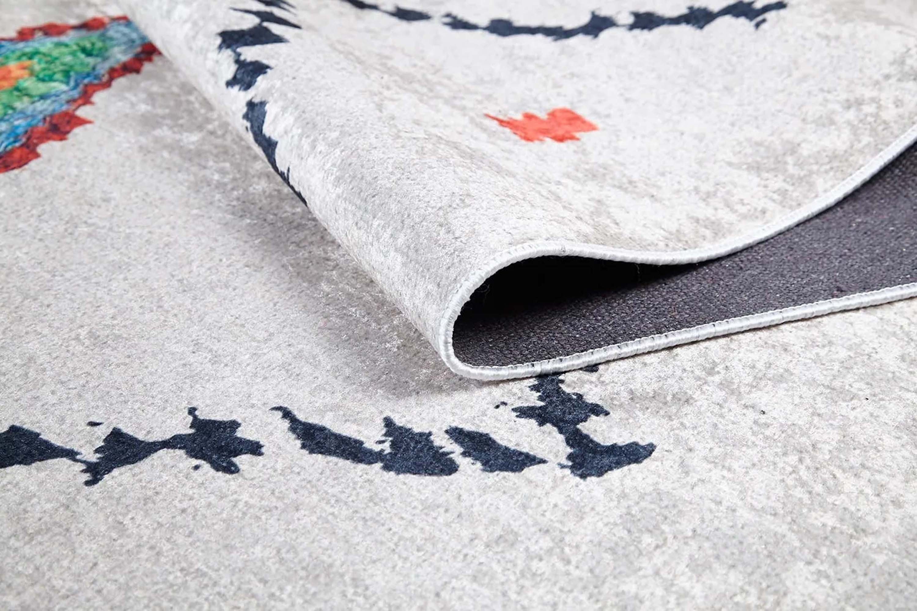 Açık Gri Renkli Geometrik Desenli Kilim Halı - Pera Halı