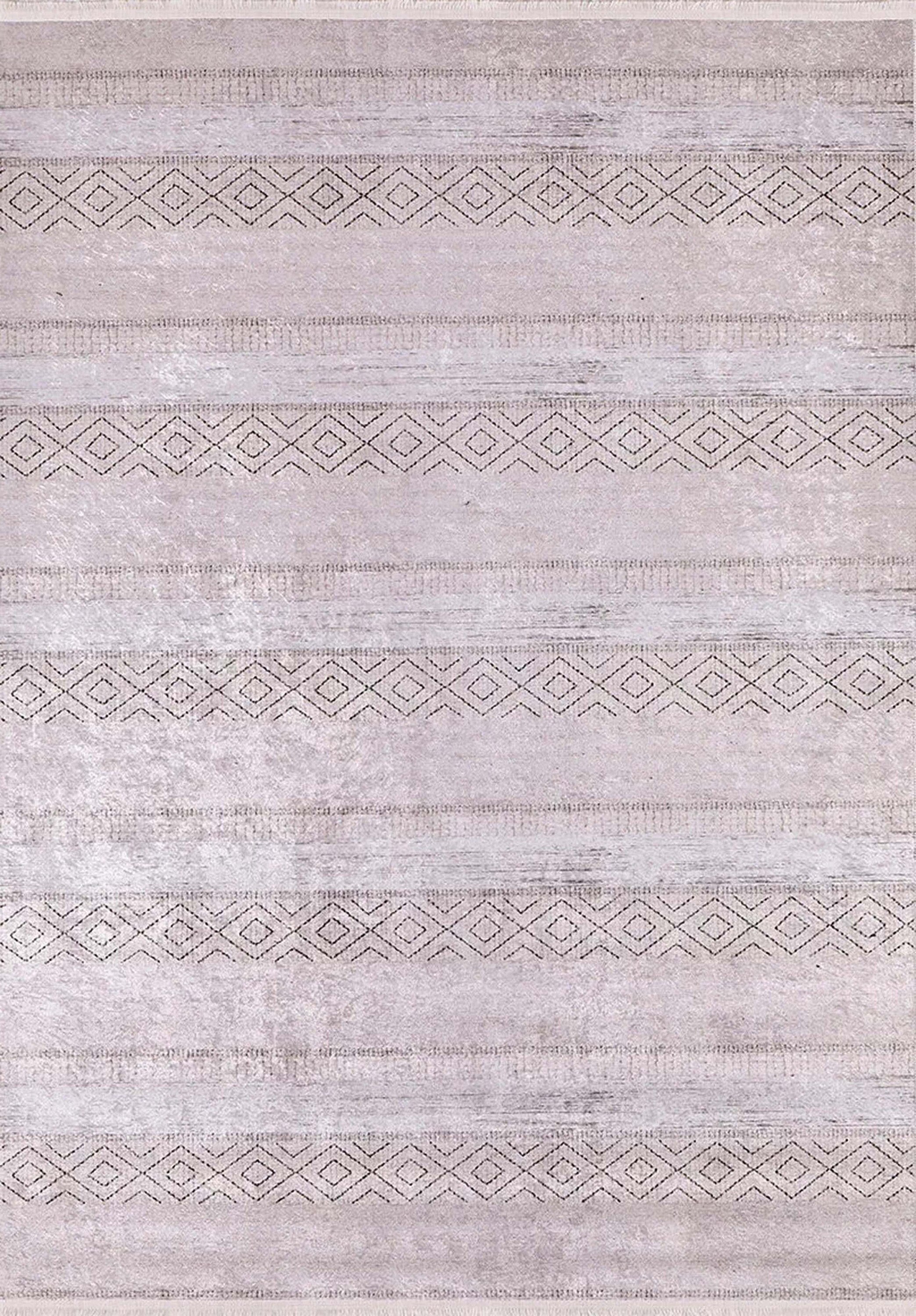 Pastel Pembe Gri Desenli Vintage Halı - Pera Halı