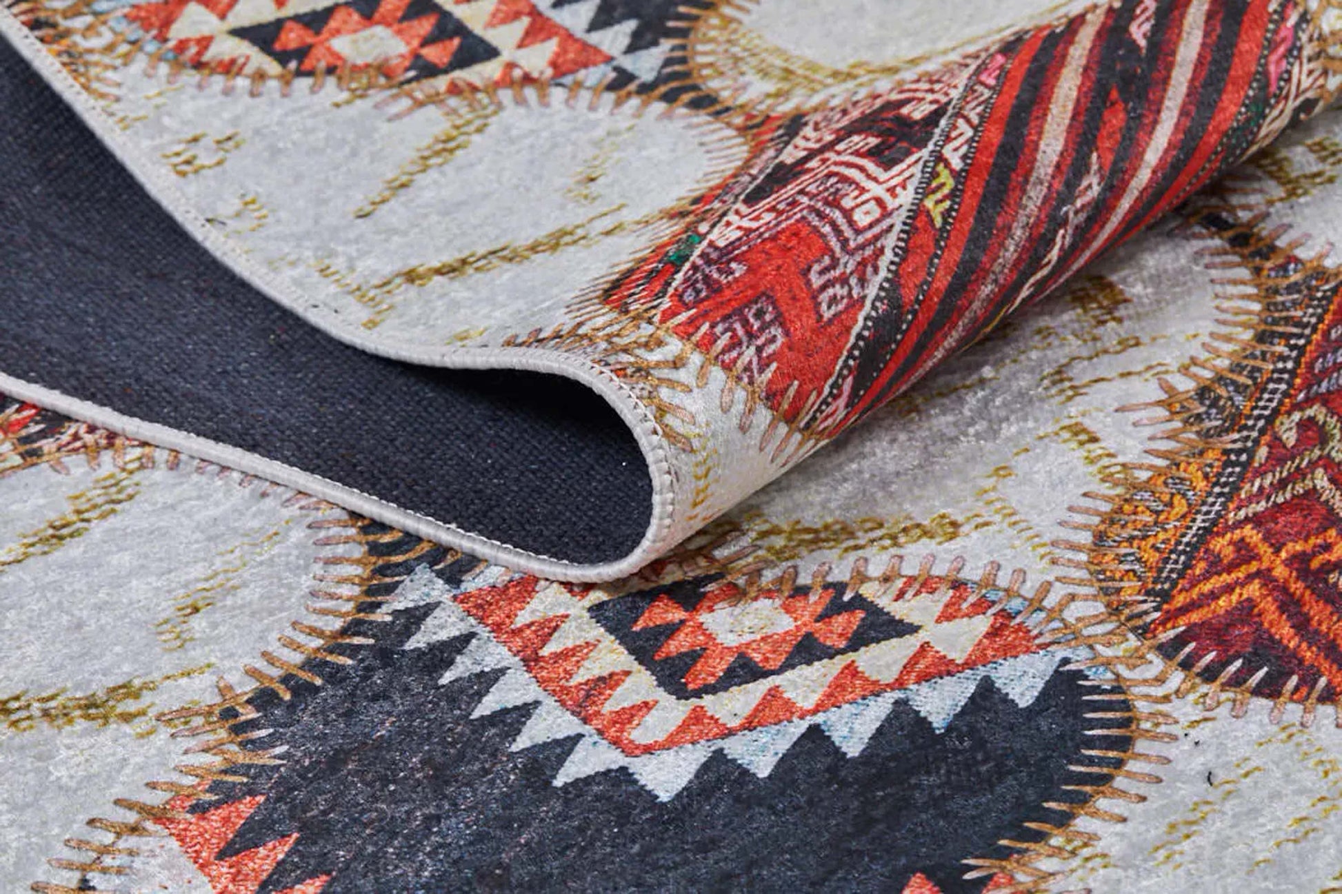 Fas Tarzı Renkli Petek Desenli Patchwork Halı - Pera Halı