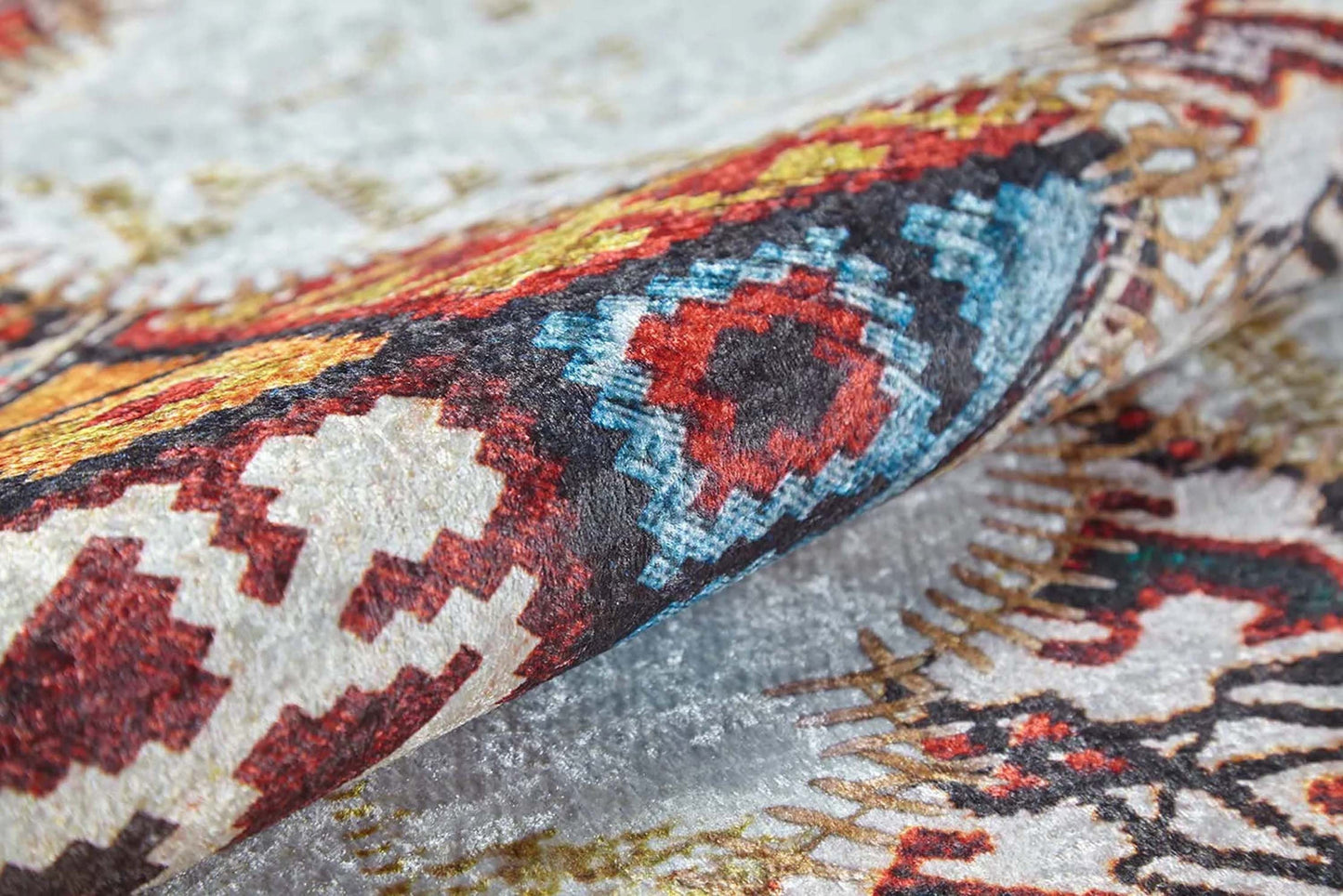 Fas Tarzı Renkli Petek Desenli Patchwork Halı - Pera Halı