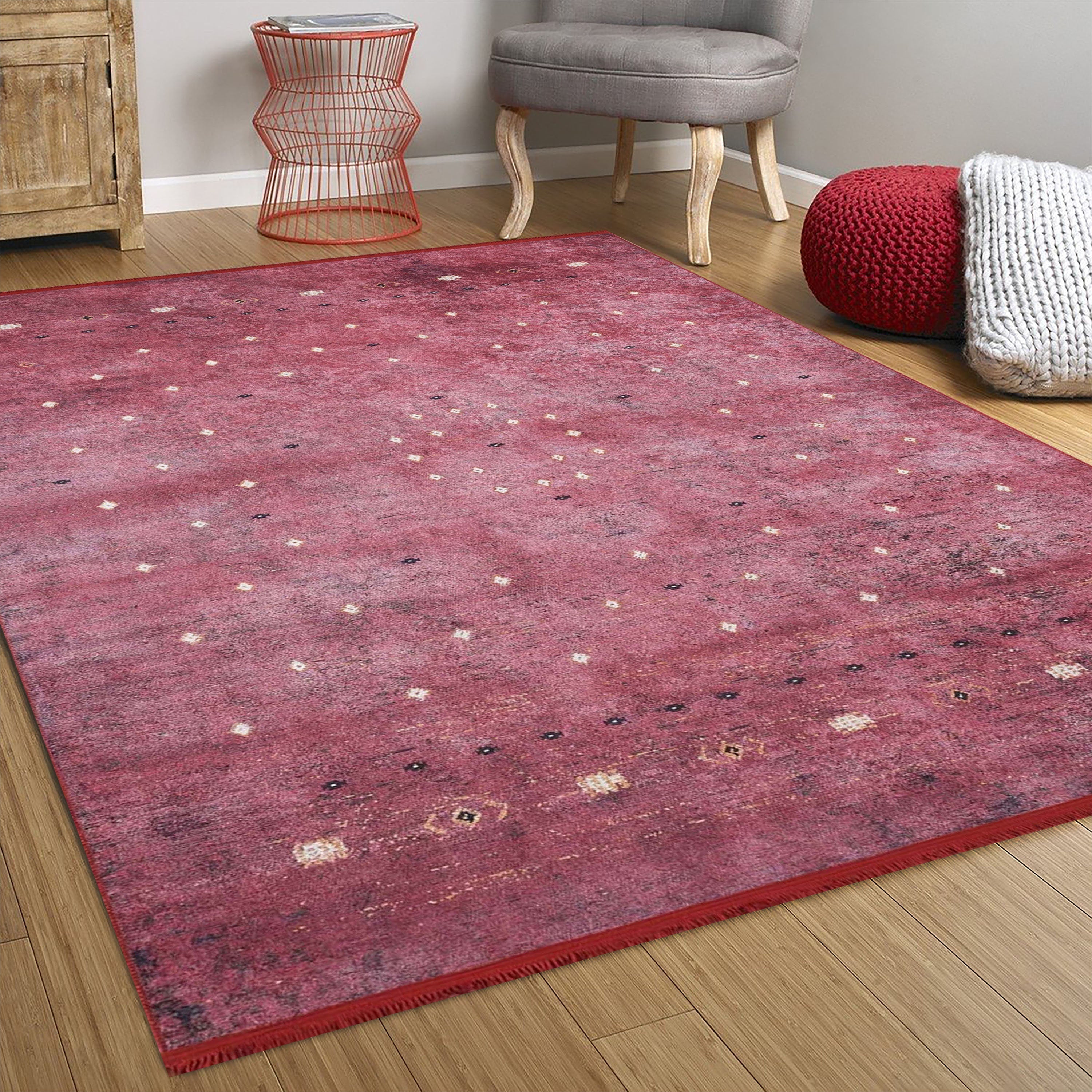Kırmızı Kahverengi Uşak Desenli Kilim Halı - Pera Halı