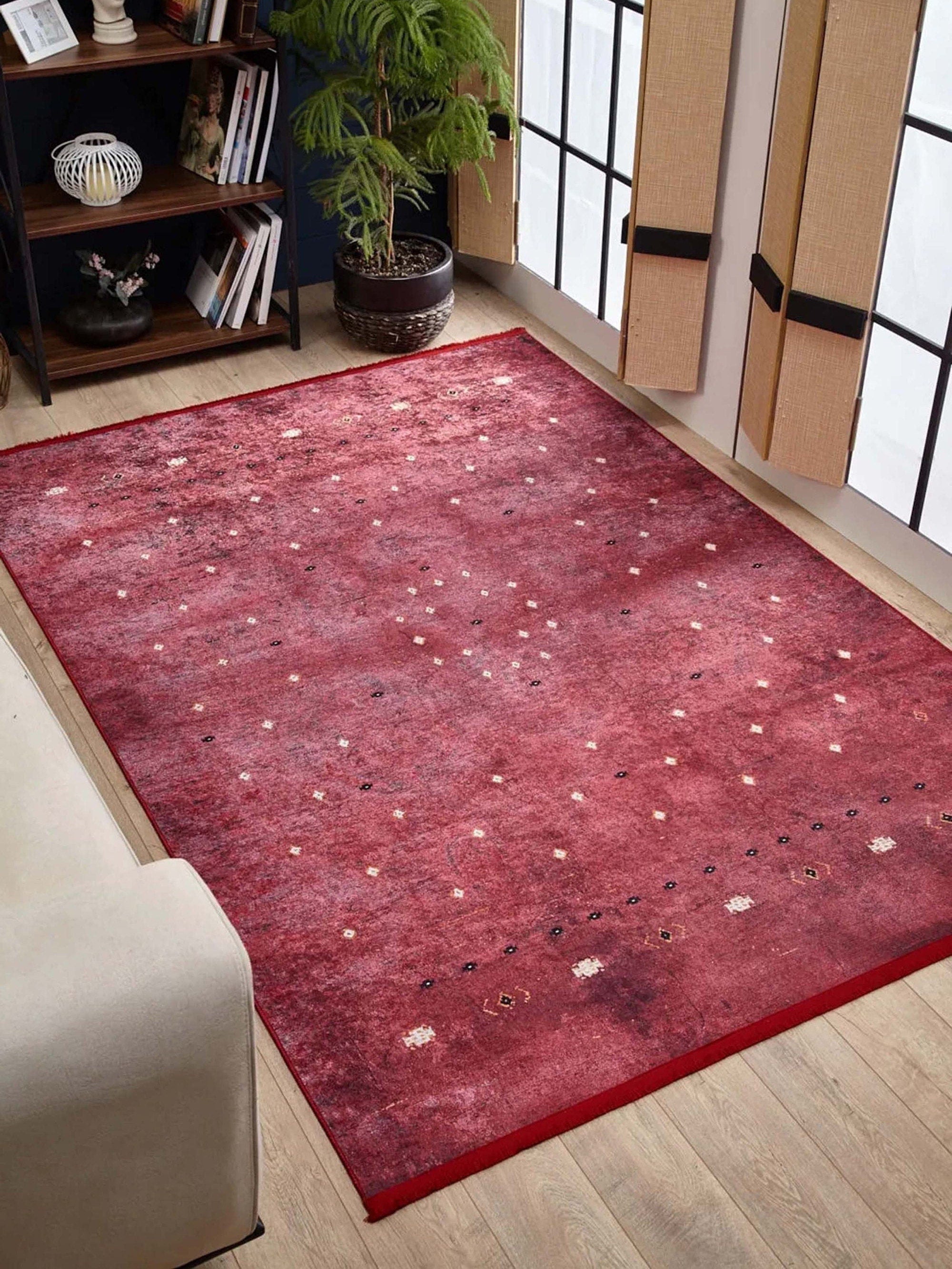 Kırmızı Kahverengi Uşak Desenli Kilim Halı - Pera Halı