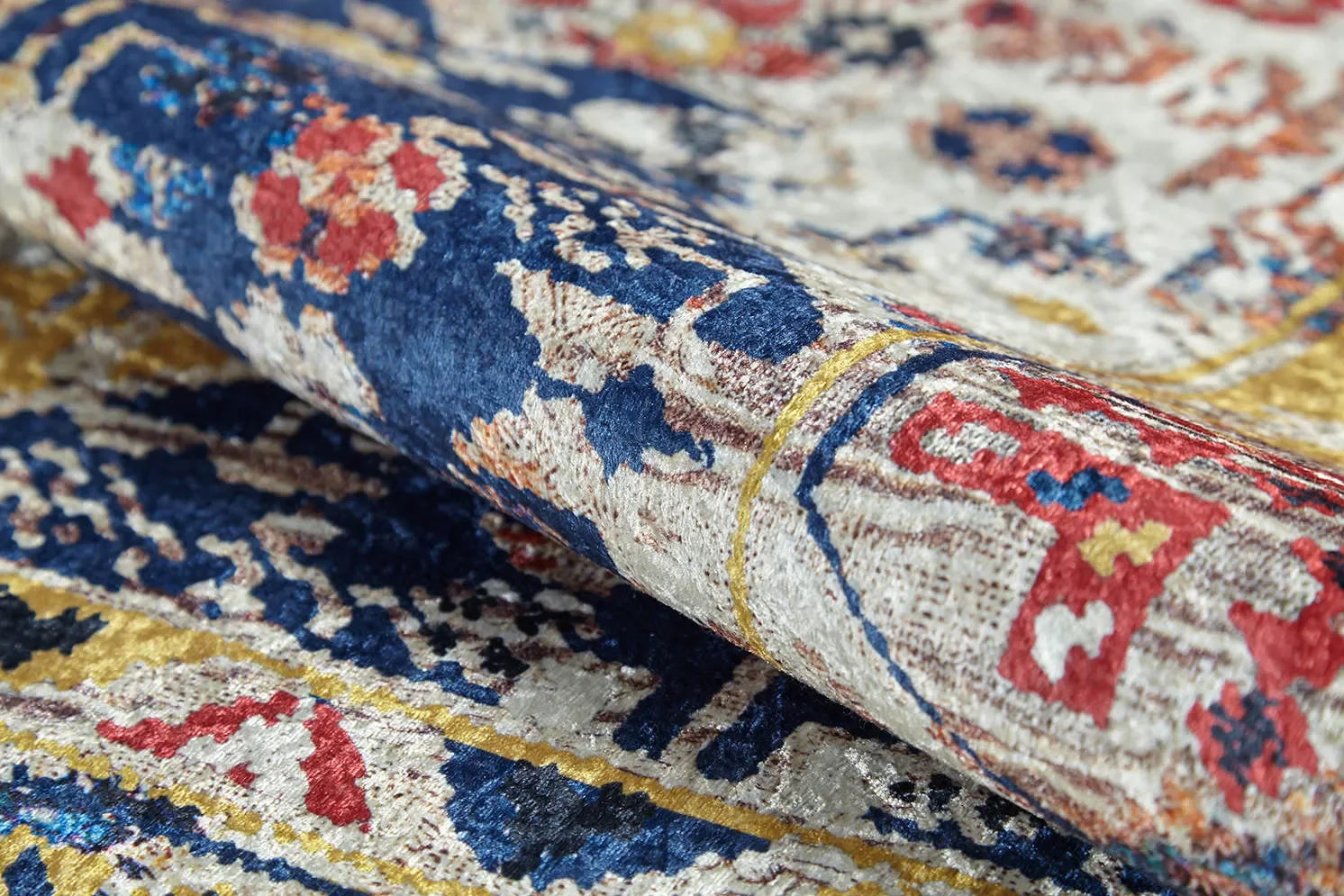 Örgü Saçaklı Çok Renkli Halı-Pera Halı