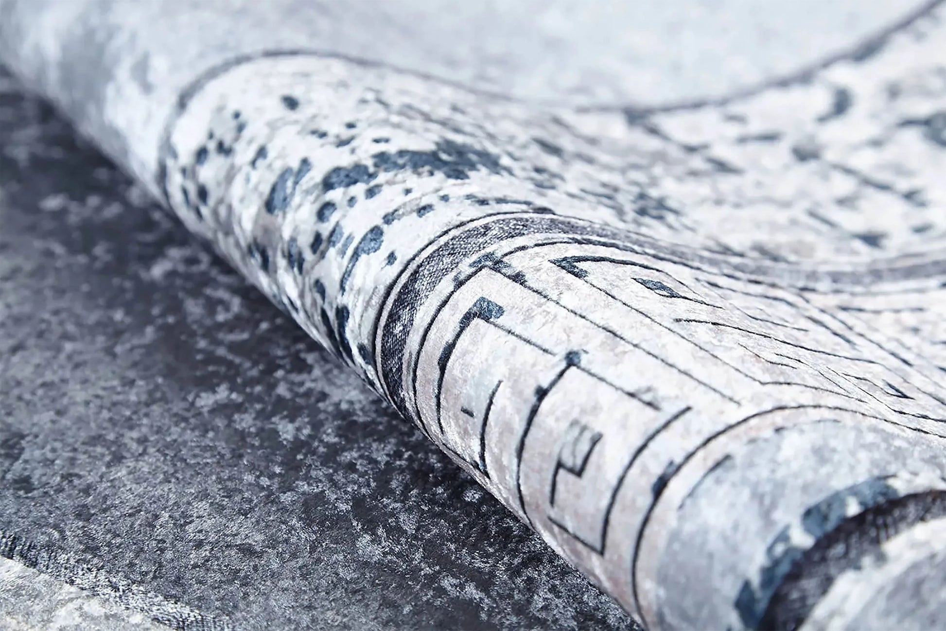 Orta Gri Modern Yunan Anahtar Halı-Pera Halı