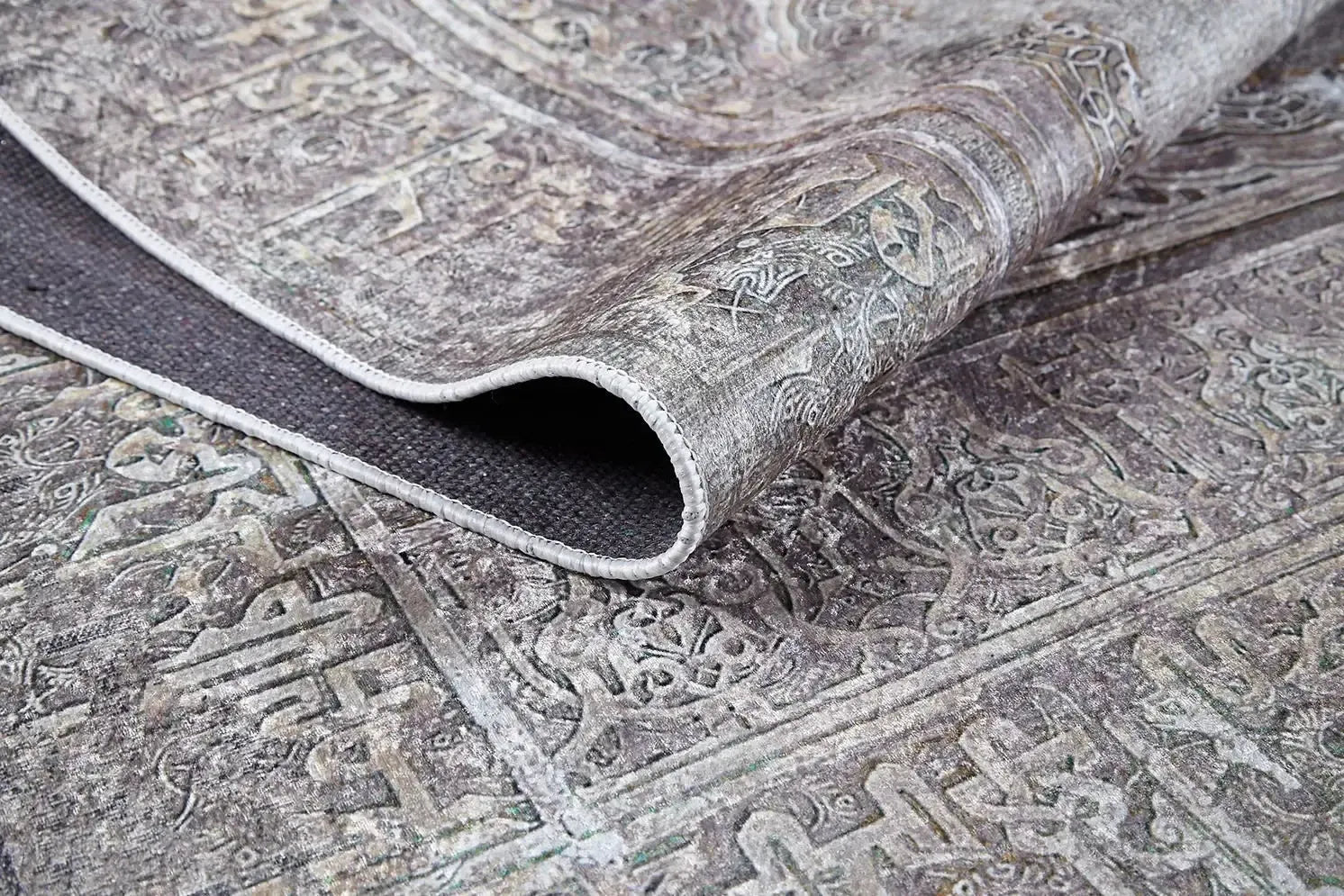 Oval Motifli Modern Yıkanabilir Halı-Pera Halı