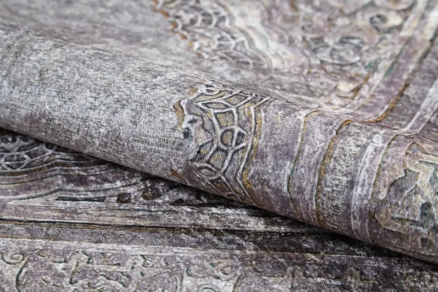 Oval Motifli Modern Yıkanabilir Halı-Pera Halı