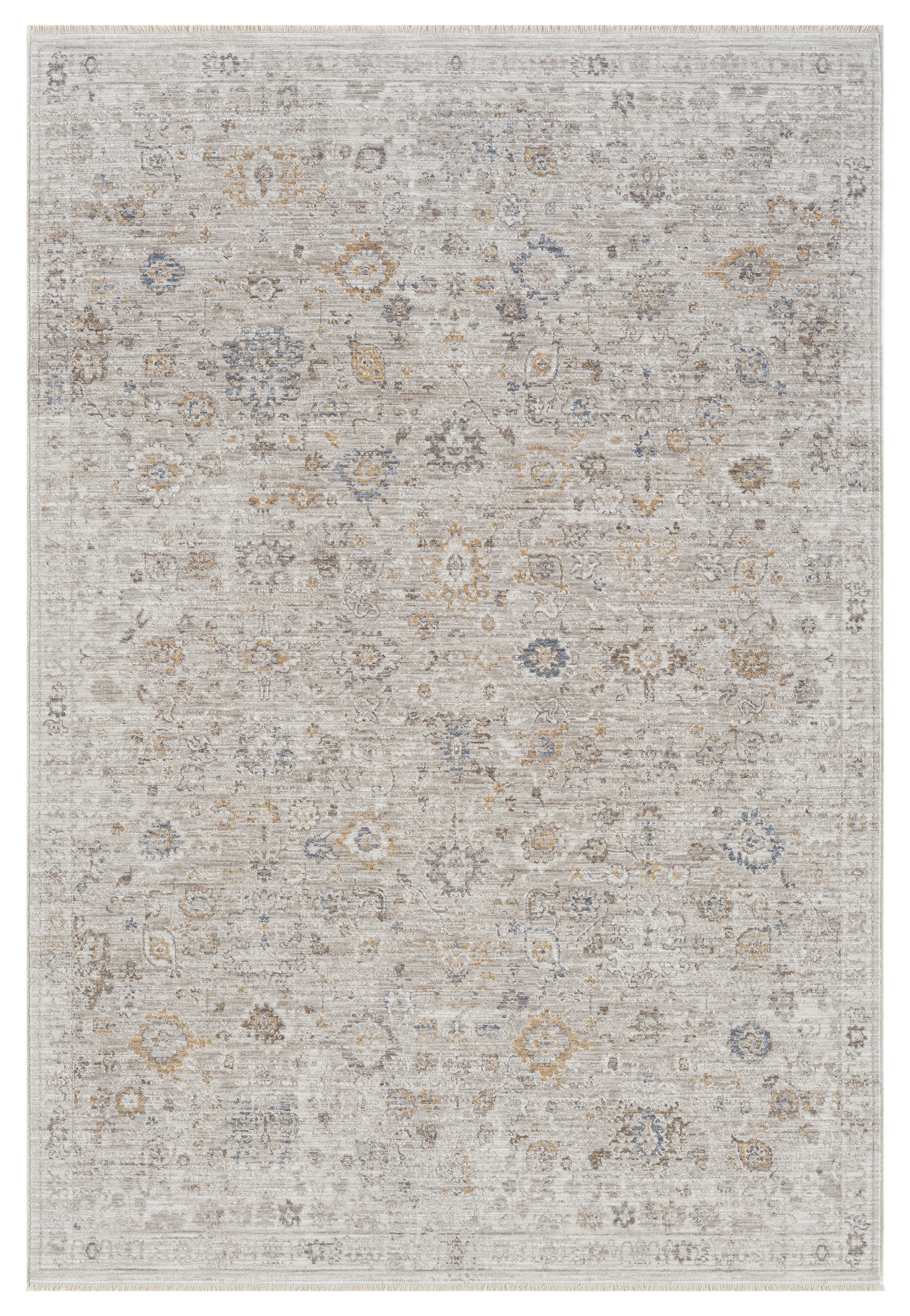 Açık Bej Gri Pastel Tonlarda Eskitme Halı