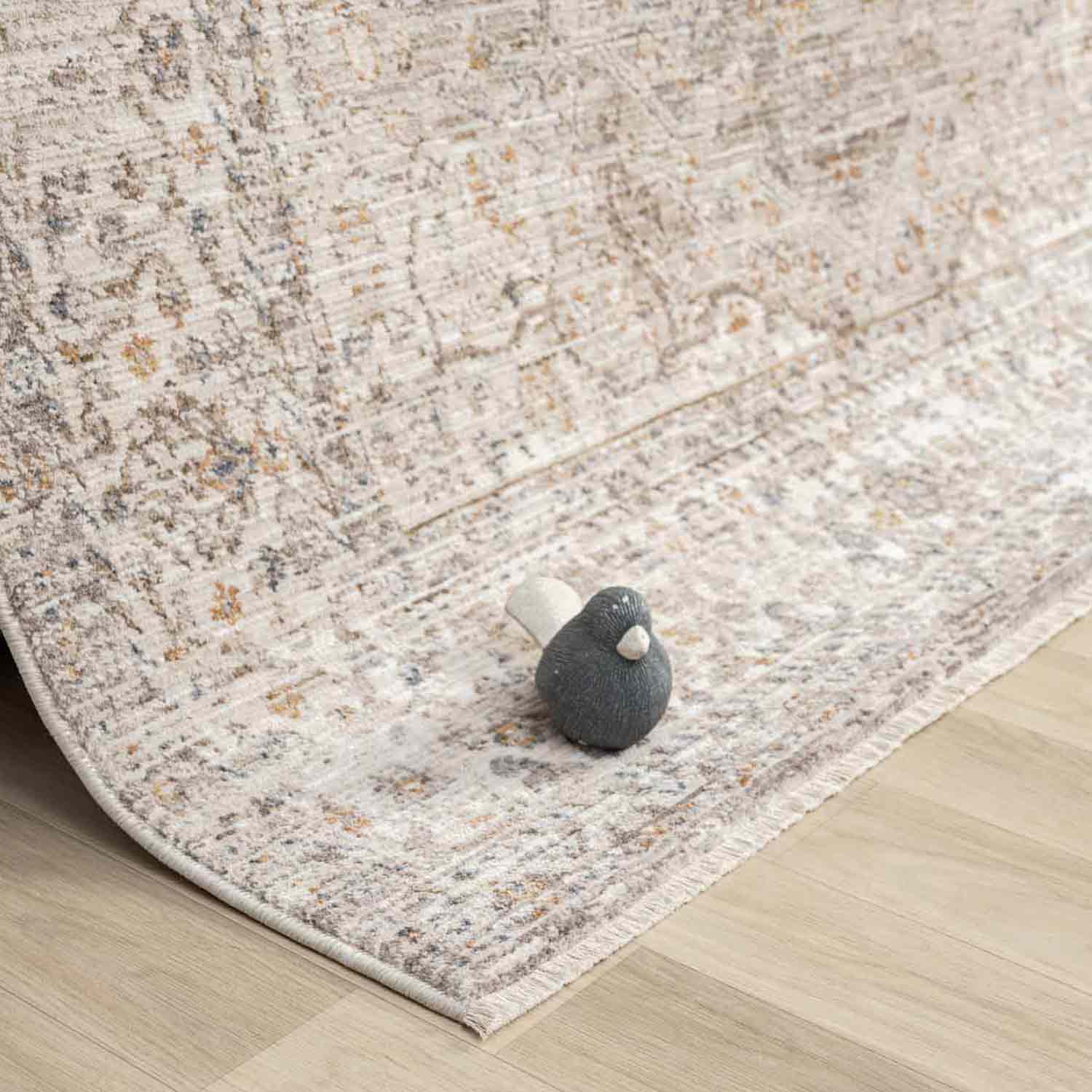 Bej Gri Ton Sür Ton Klasik Medallion Halı