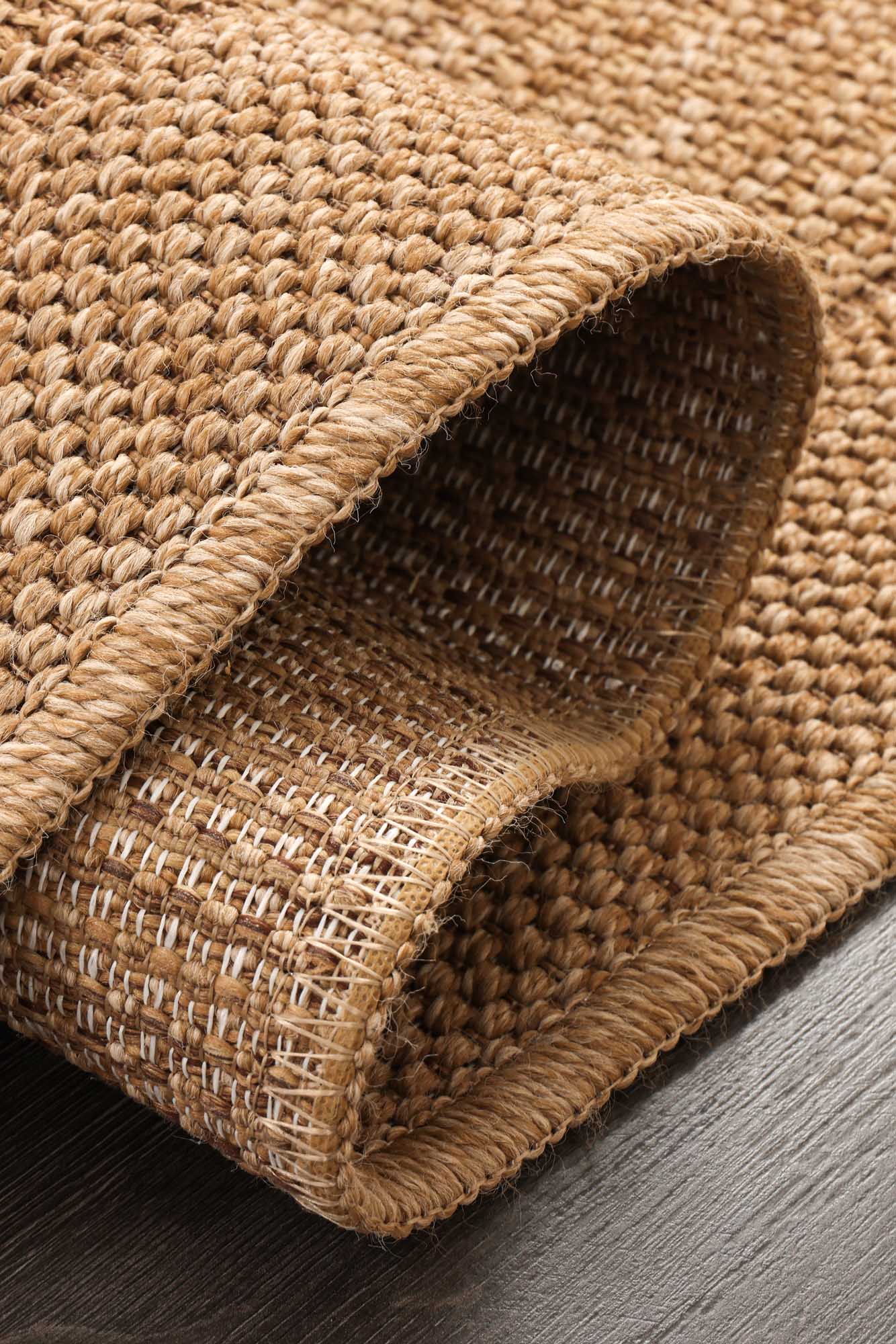 Karamel Kahve Hasır Örgü Halı