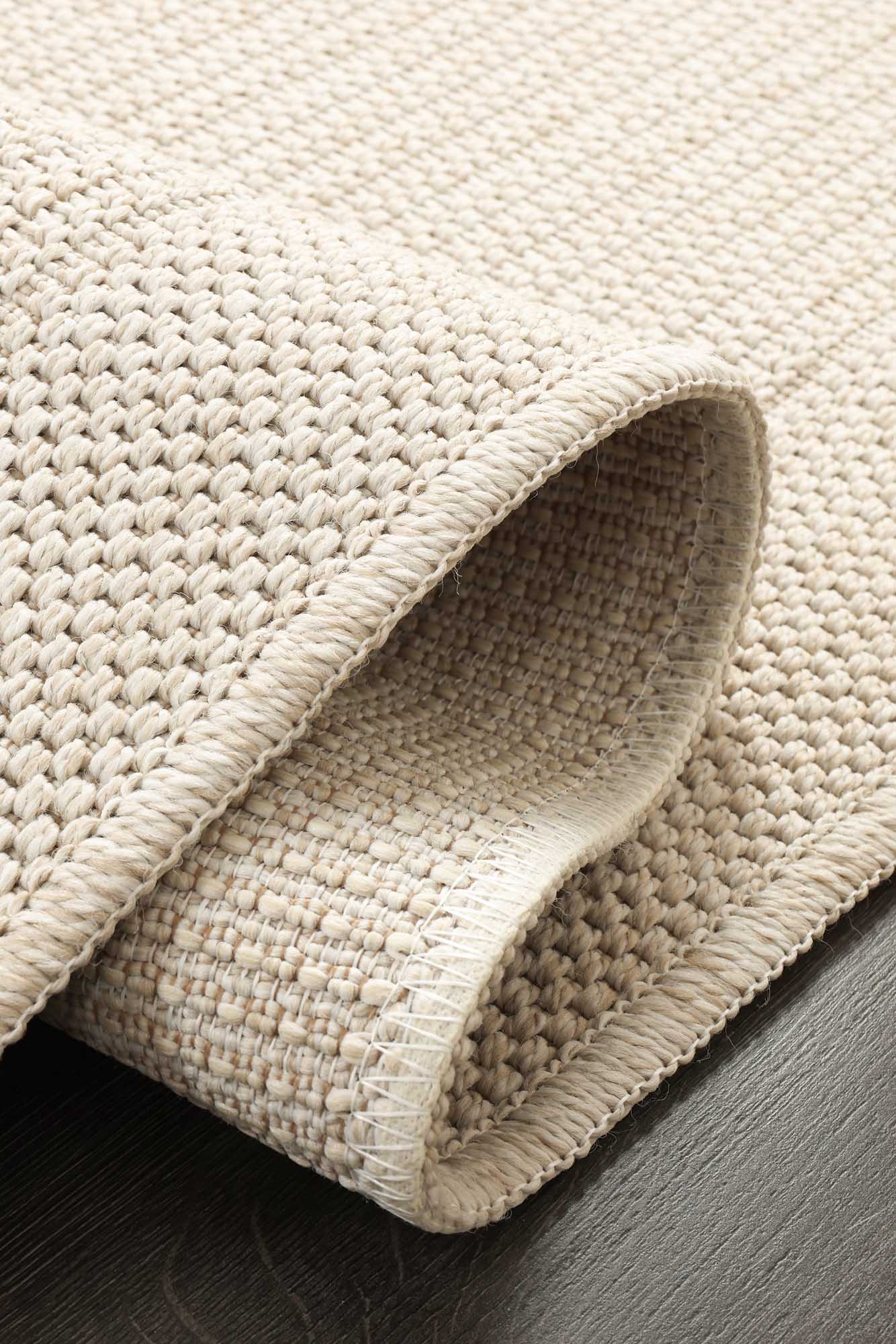 Krem Hasır Örgü Minimalist Halı