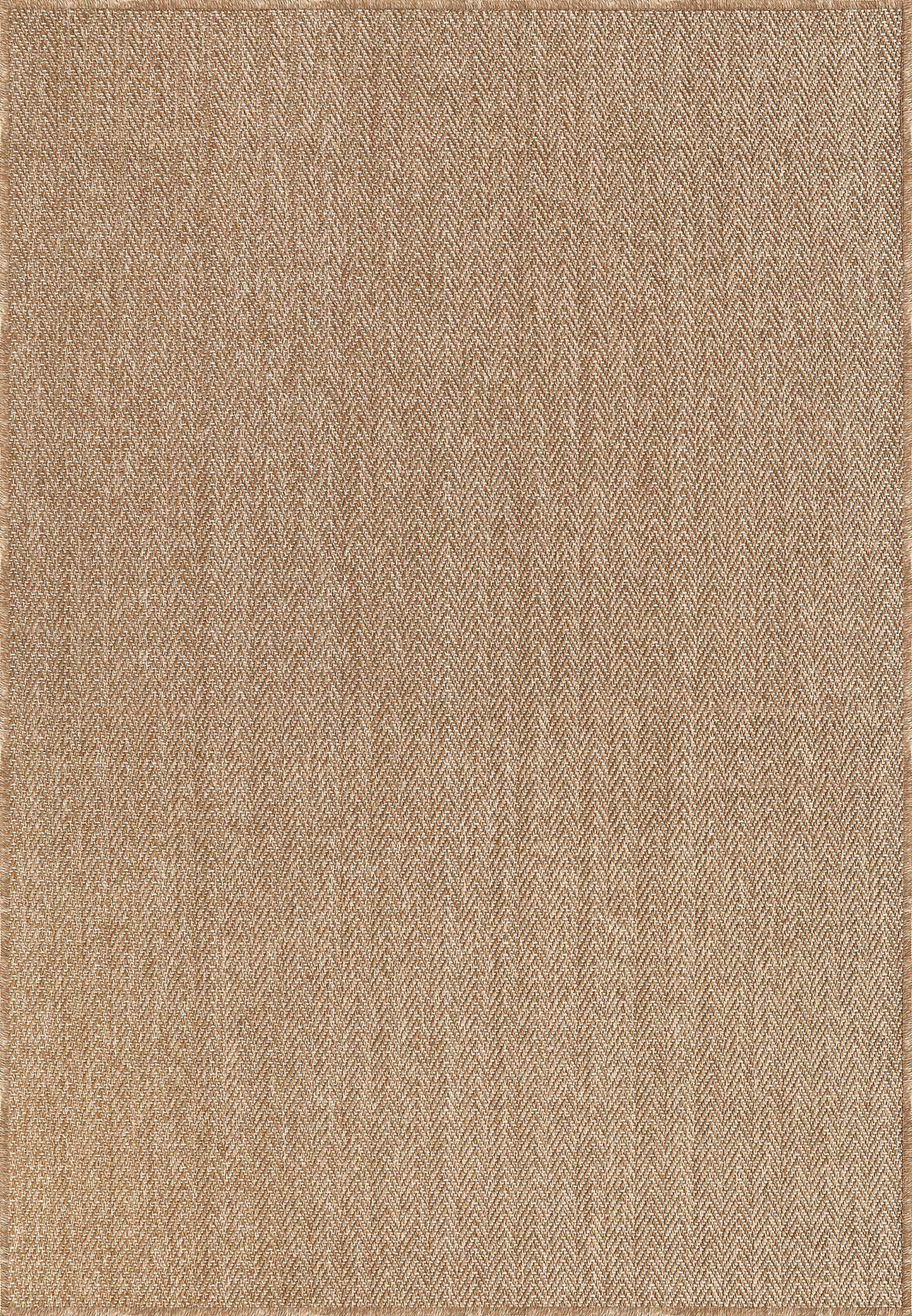 Kahve ve Beyaz Küçük Zikzak Hasır Halı