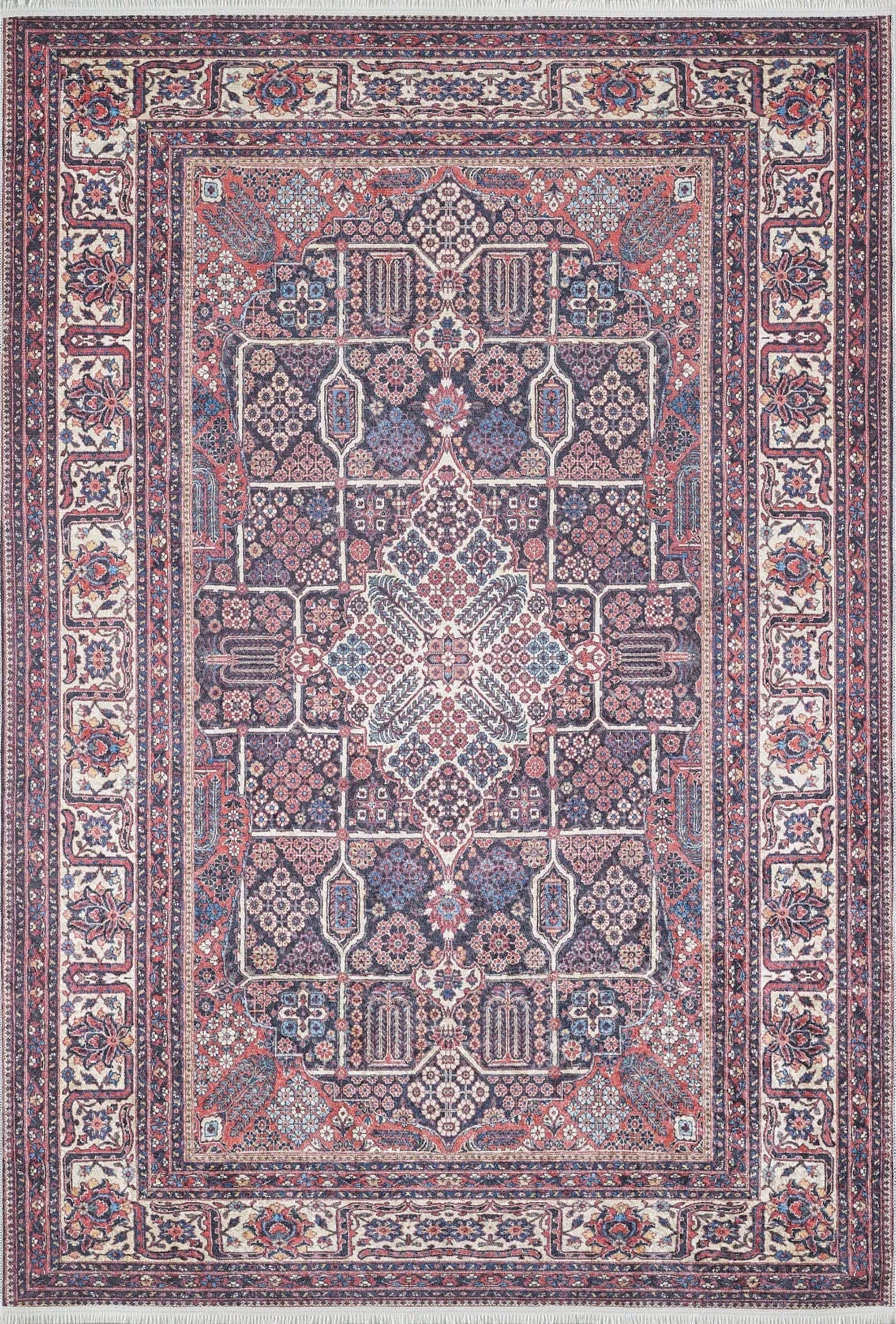 Uşak Tarzı Etnik Kırmızı Bej Halı - Pera Halı
