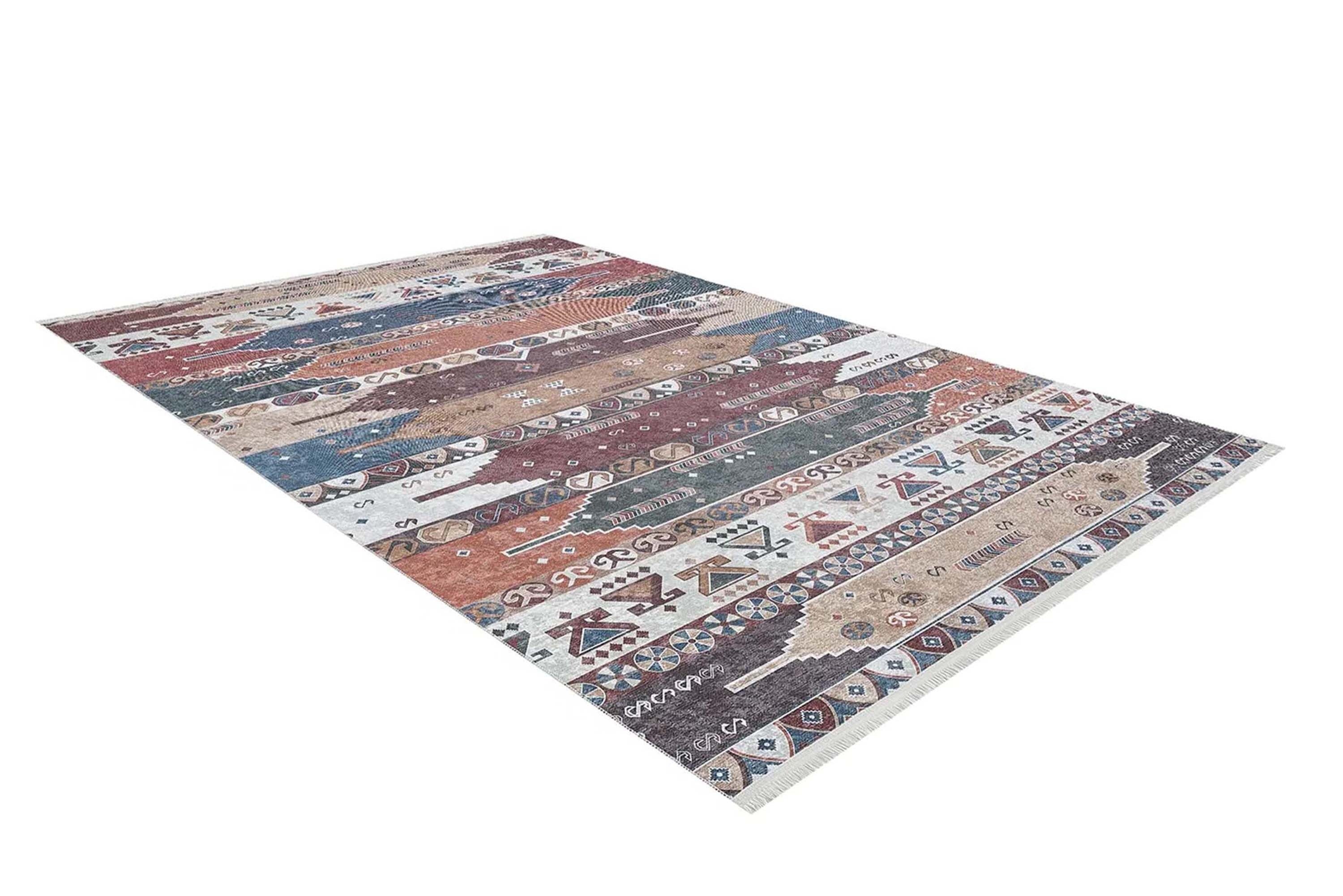 Renkli Geometrik Desenli Pastel Kilim Halı - Pera Halı