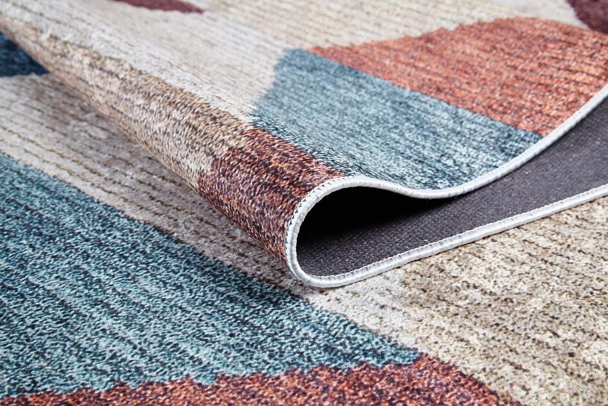 Pastel Tonlu Renkli Geometrik Desenli Kilim Halı-Pera Halı