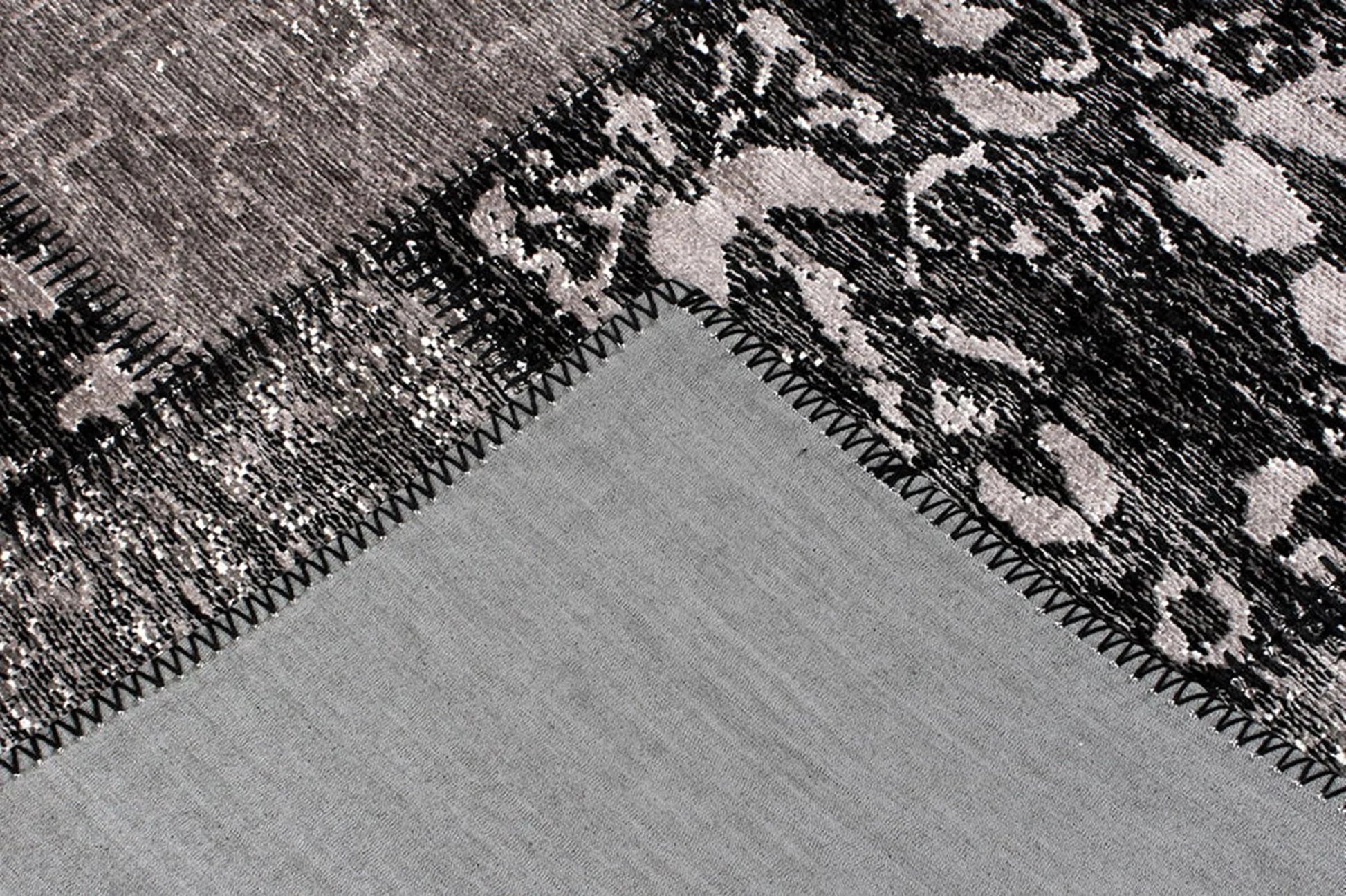 Eskitme Patchwork Siyah Halı - Pera Halı
