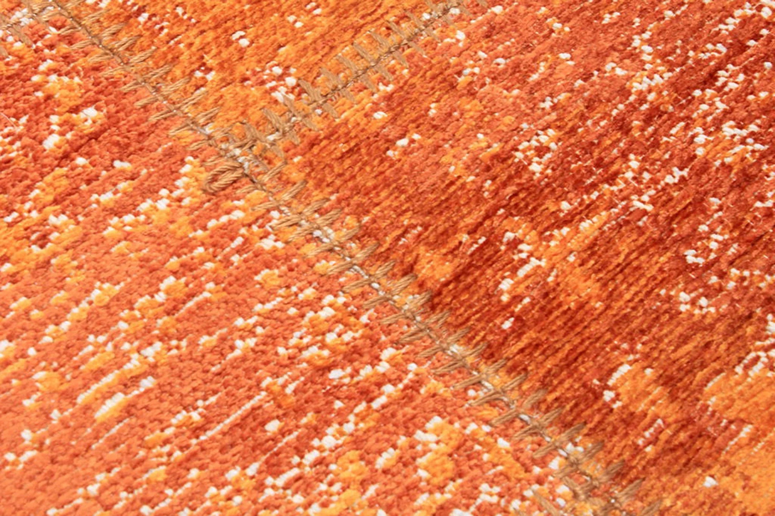 Eskitme Patchwork Turuncu Halı - Pera Halı