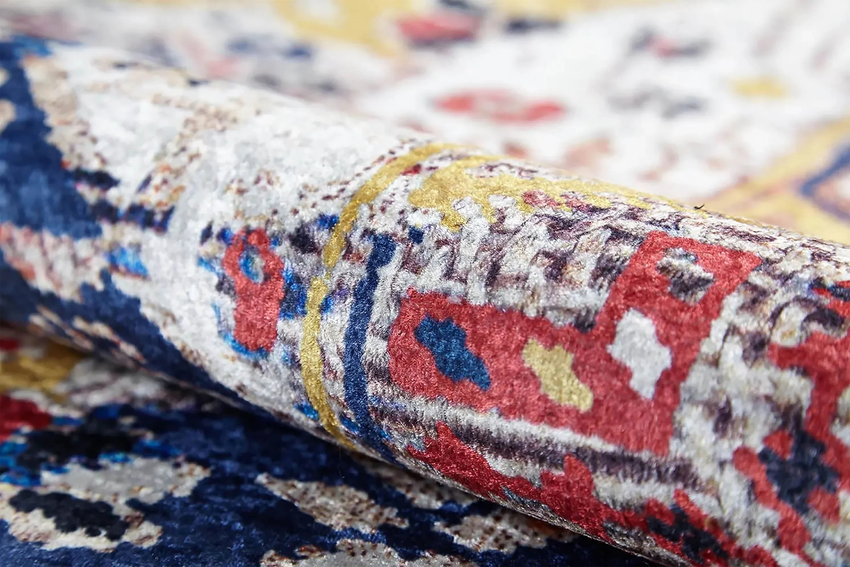 Pembe Bej Çok Renkli Bohem Modern Halı-Pera Halı