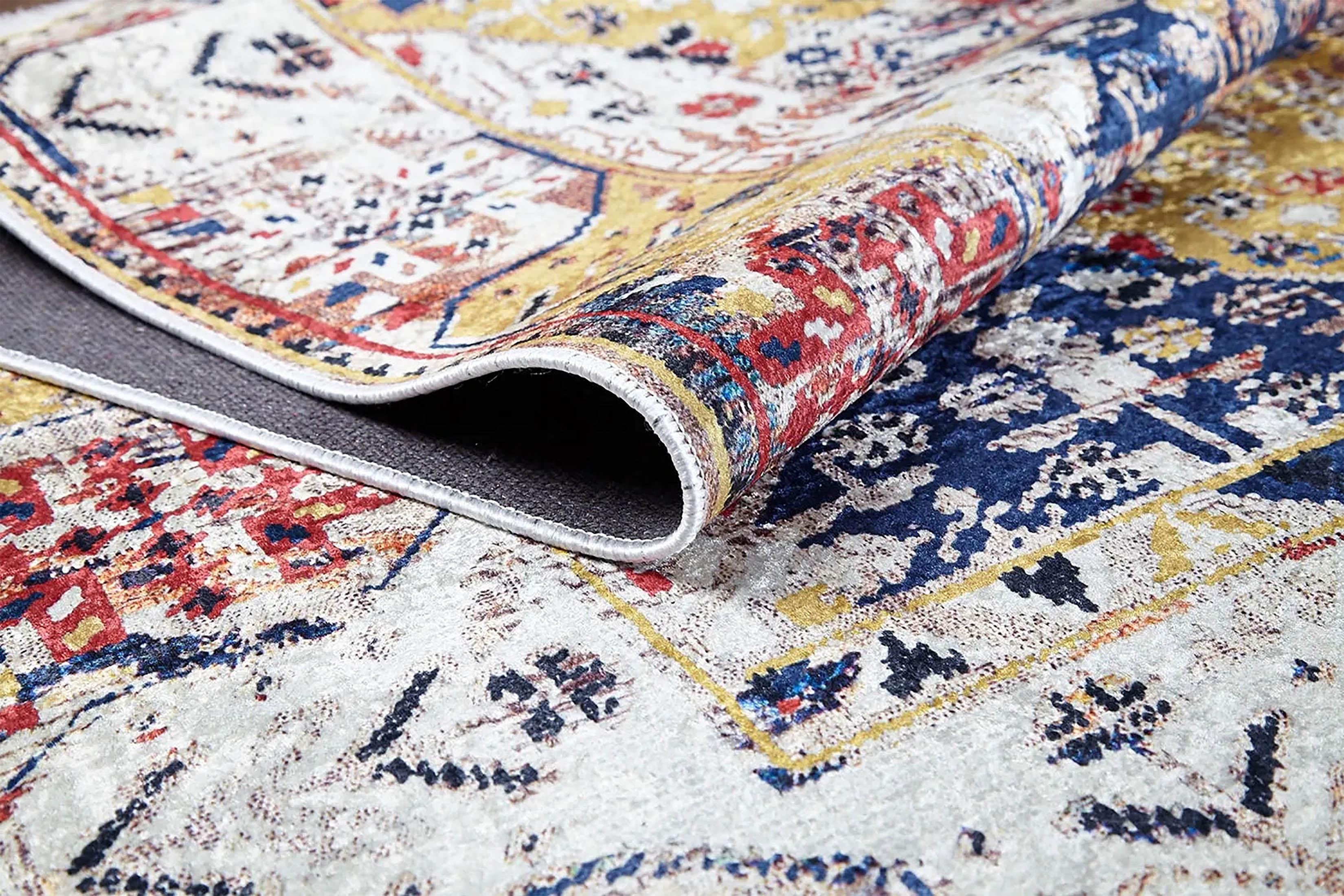 Pembe Bej Çok Renkli Bohem Modern Halı-Pera Halı