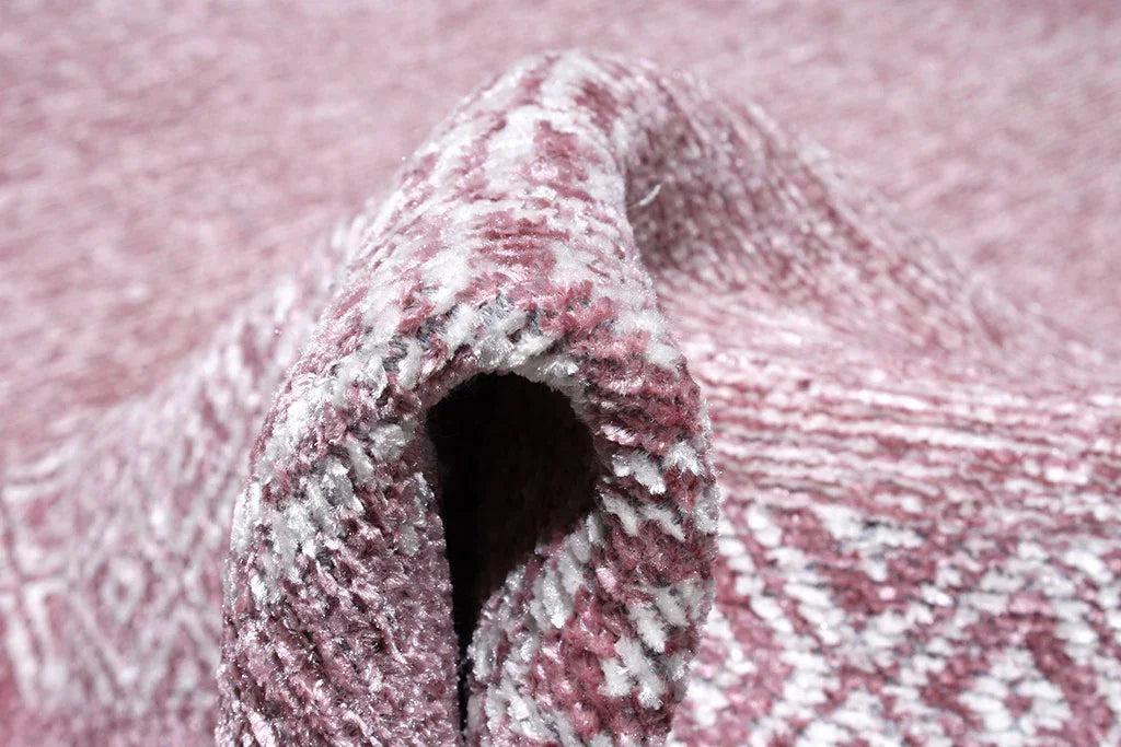 Pembe Modern Yıkanabilir Antibakteriyel Salon Halısı-Pera Halı