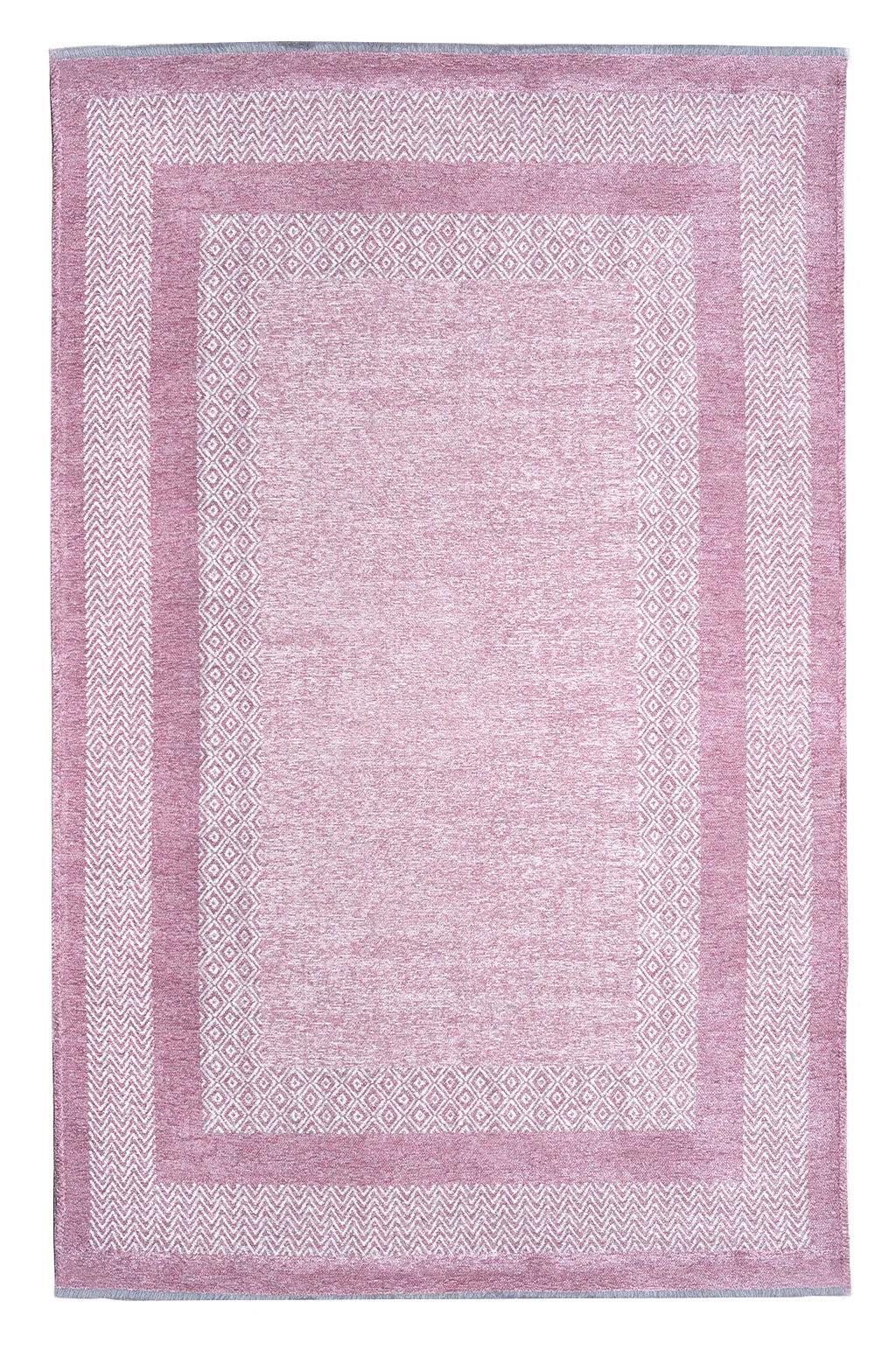 Pembe Modern Yıkanabilir Antibakteriyel Salon Halısı-Pera Halı