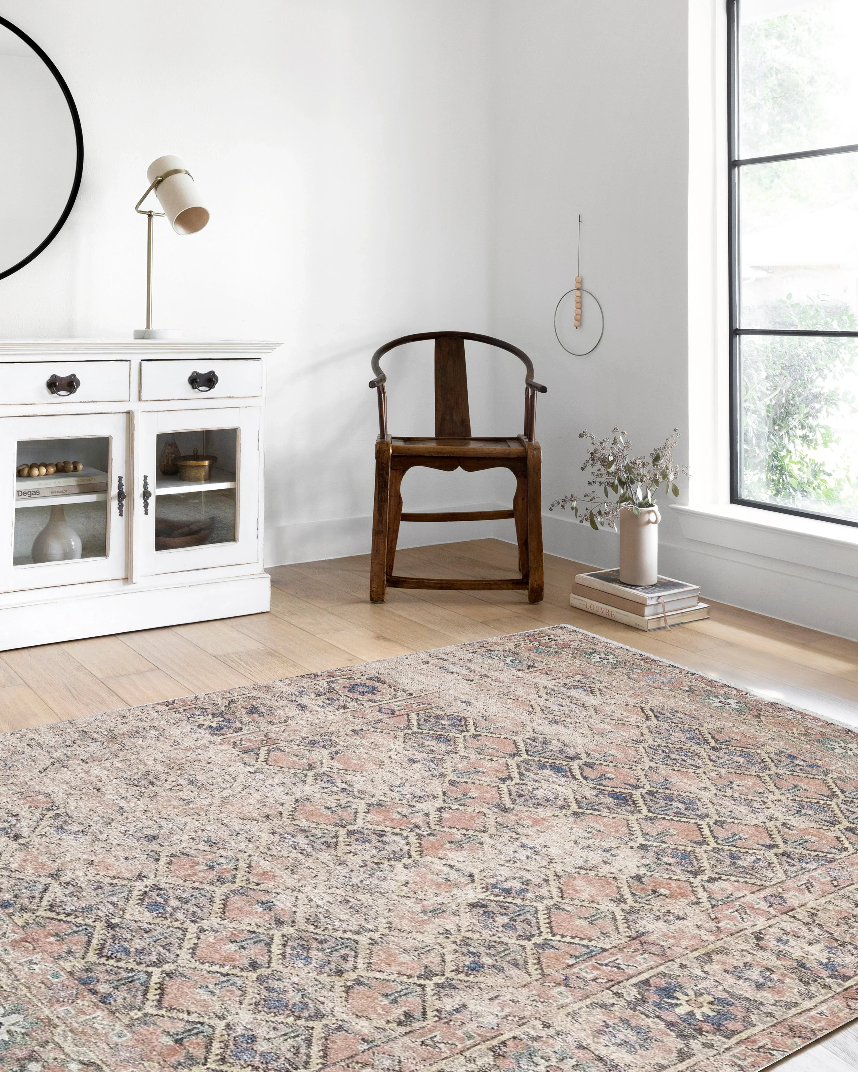 Petek Desenli Açık Pembe Modern Halı-Pera Halı