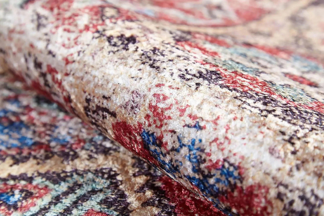 Petek Desenli Kırmızı Modern Halı-Pera Halı