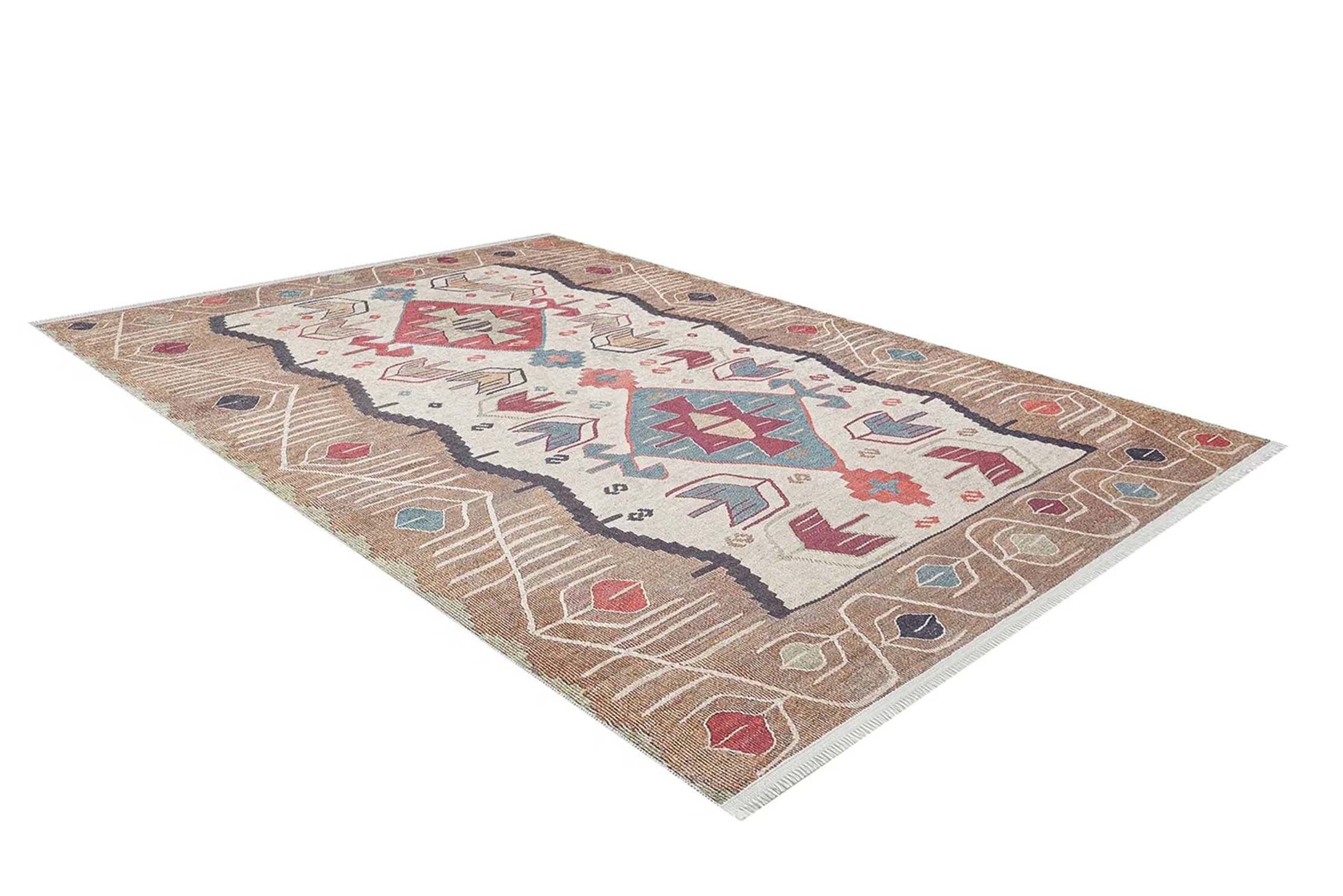 Açık Turuncu Bej Eskitme Kilim Halı - Pera Halı