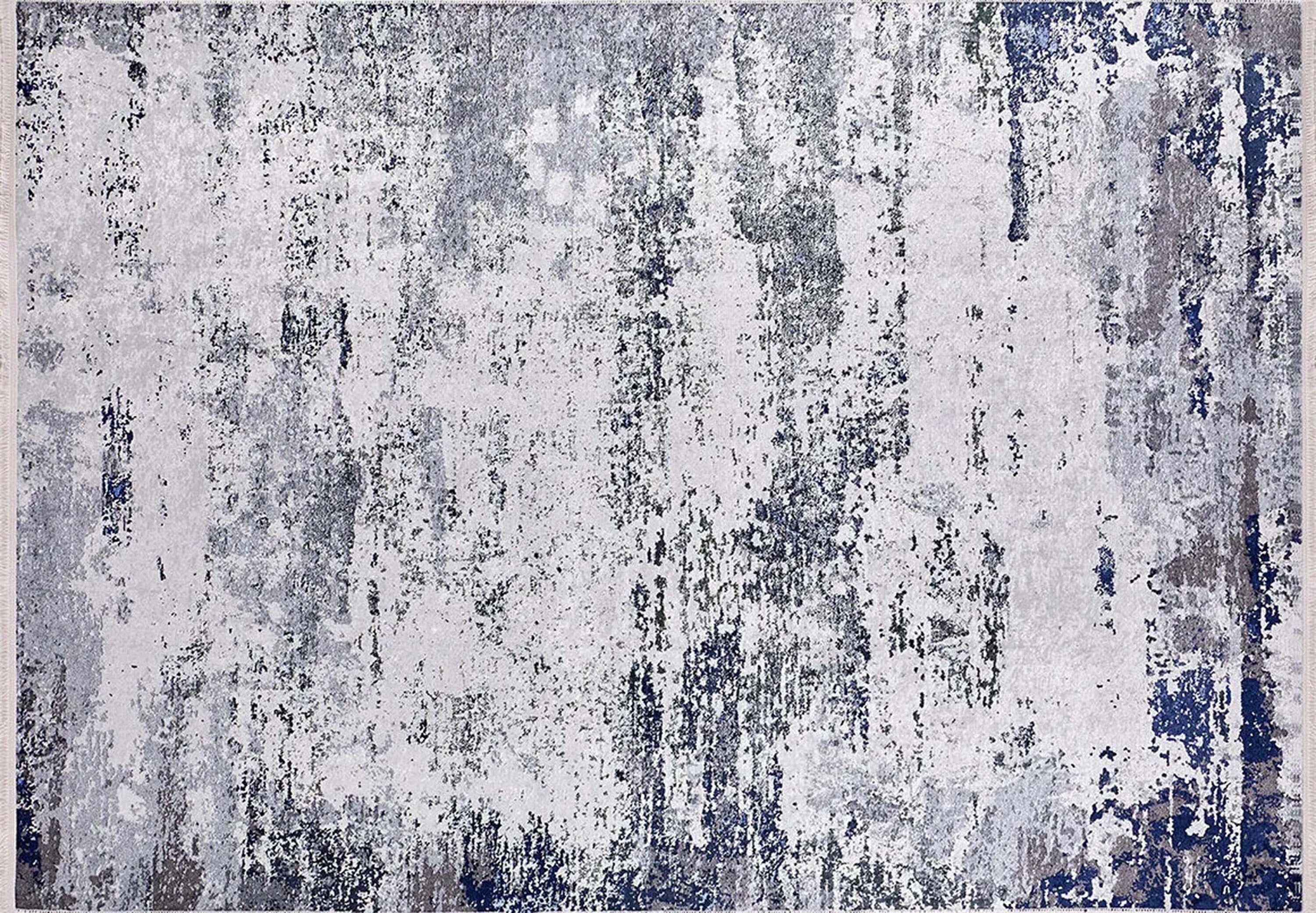 Abstract Desenli Eskitme Gri Halı - Pera Halı