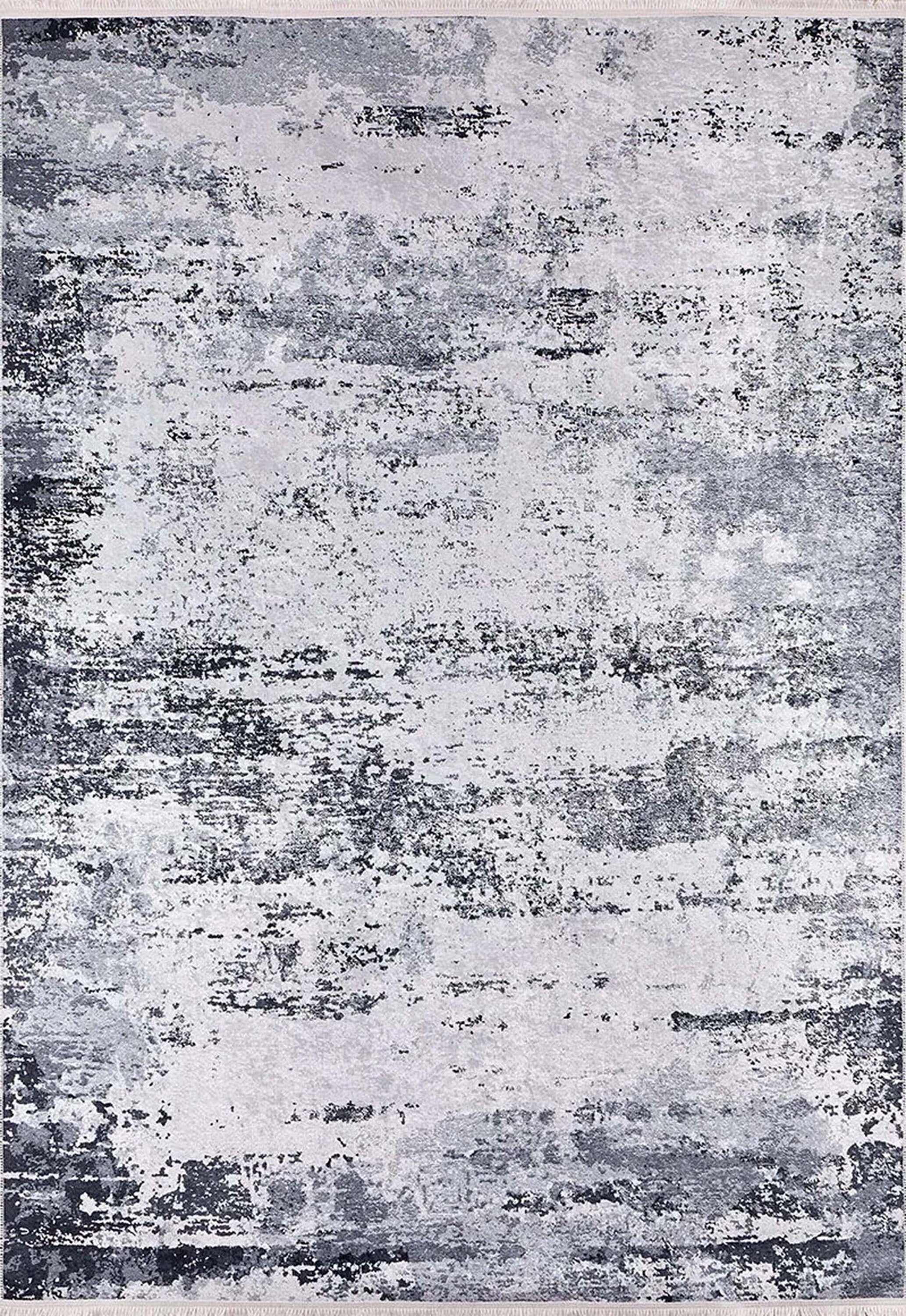 Abstract Desenli Eskitme Gri Halı - Pera Halı