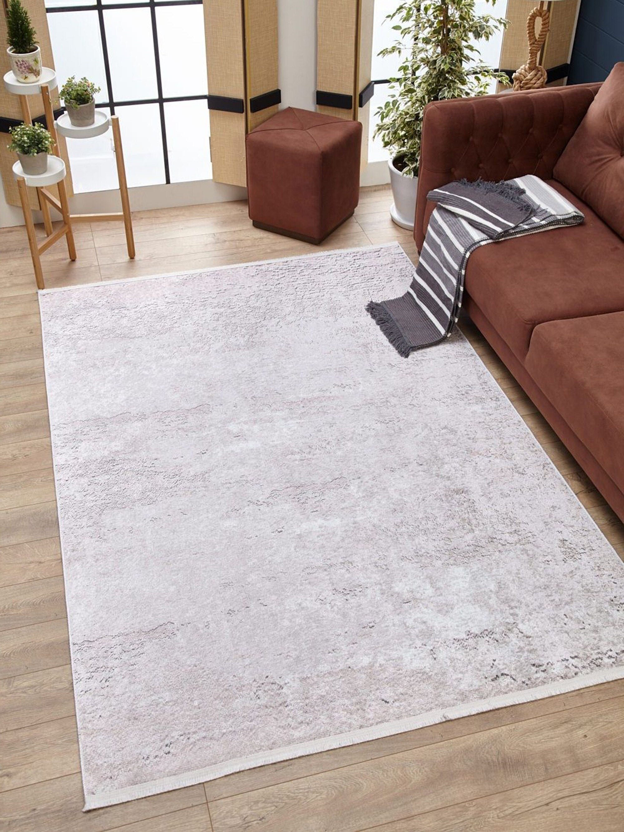 Soft Gri Bej Eskitme Desenli Halı - Pera Halı