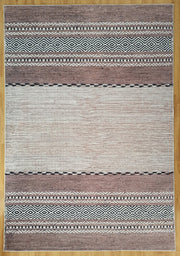 Grauer Vintage-Teppich mit geometrischem Muster