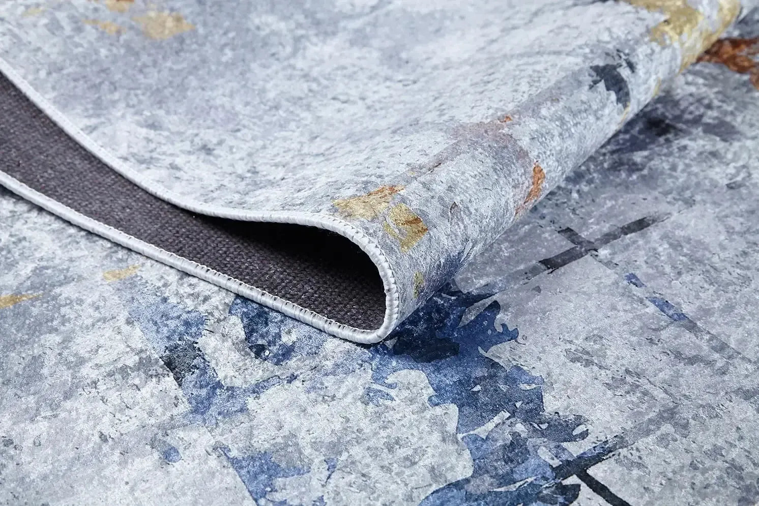 Renkli Çizgili Abstre Gri Halı-Pera Halı