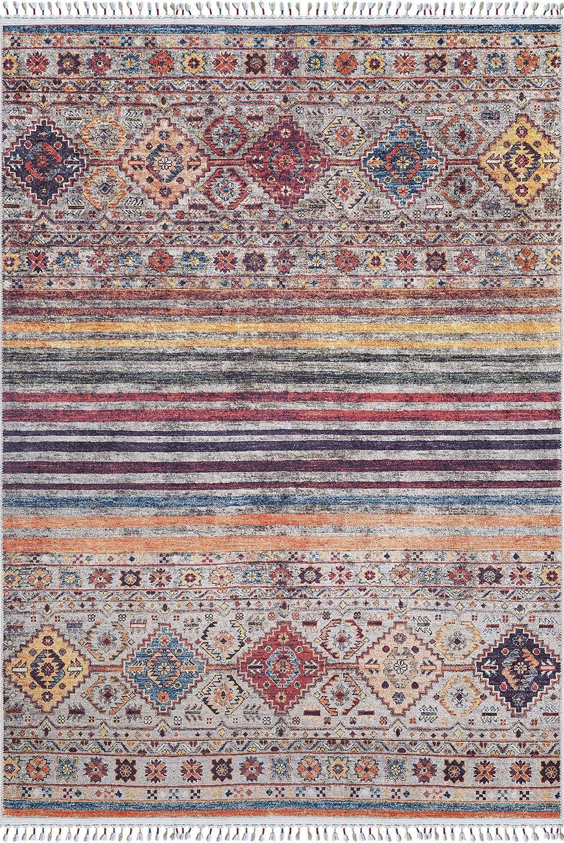 Renkli Geometrik Desenli Kilim Halı-Pera Halı