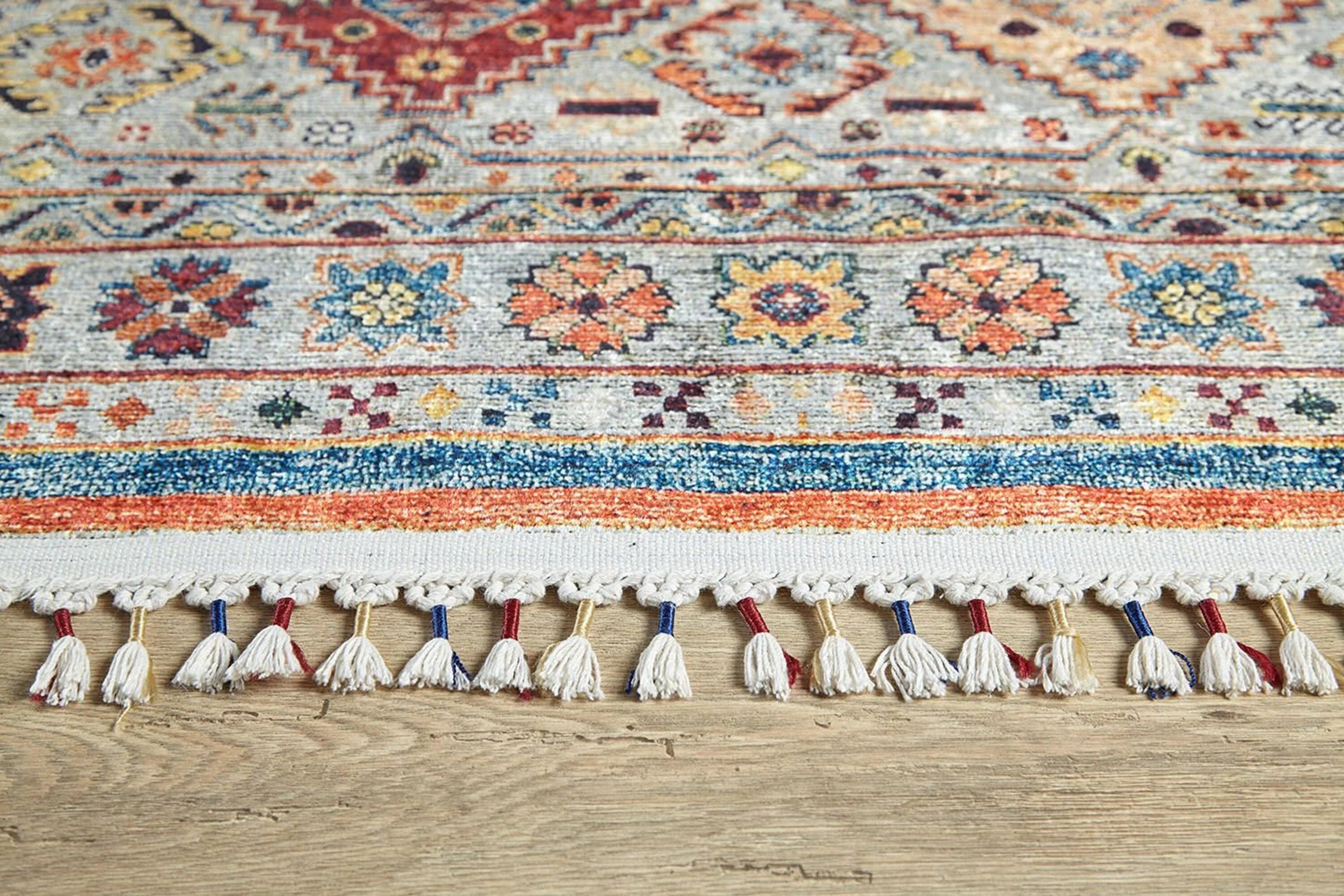 Renkli Geometrik Desenli Kilim Halı-Pera Halı