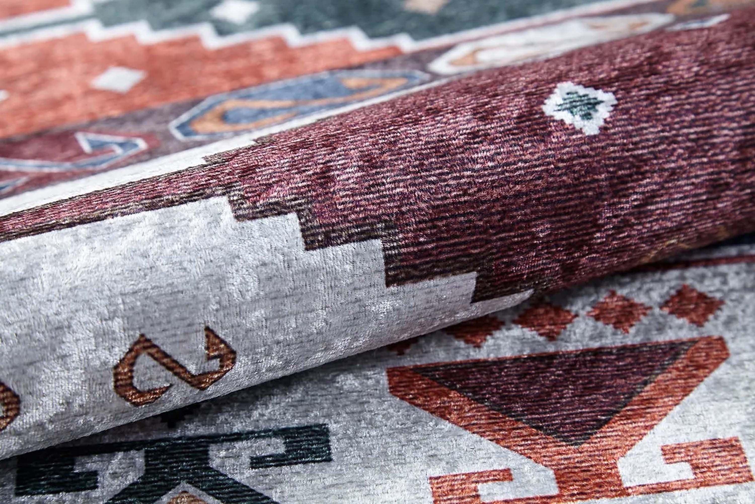 Renkli Geometrik Desenli Pastel Kilim Halı-Pera Halı