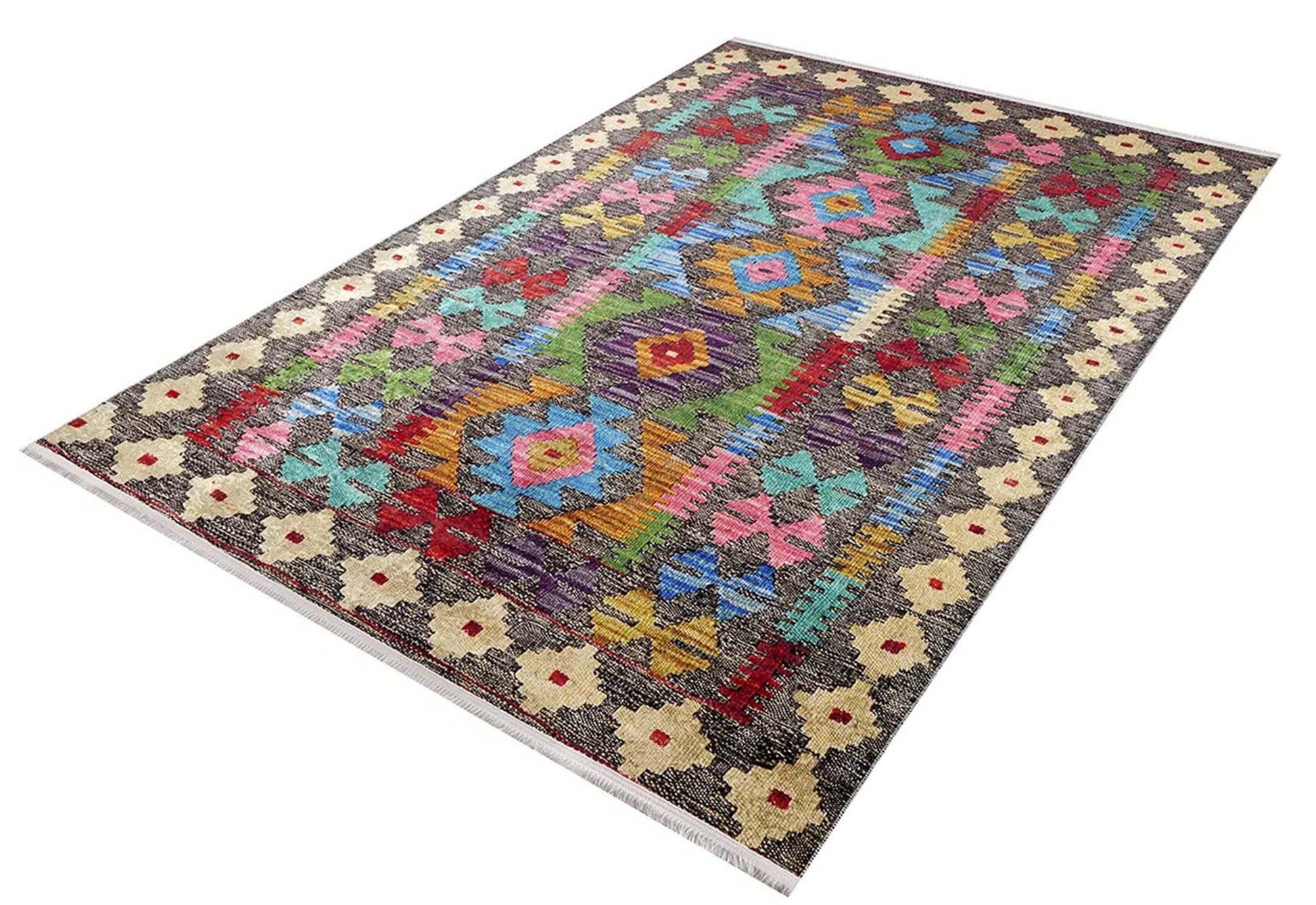 Renkli Vintage Kilim Halısı-Pera Halı