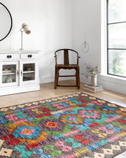Renkli Vintage Kilim Halısı-Pera Halı